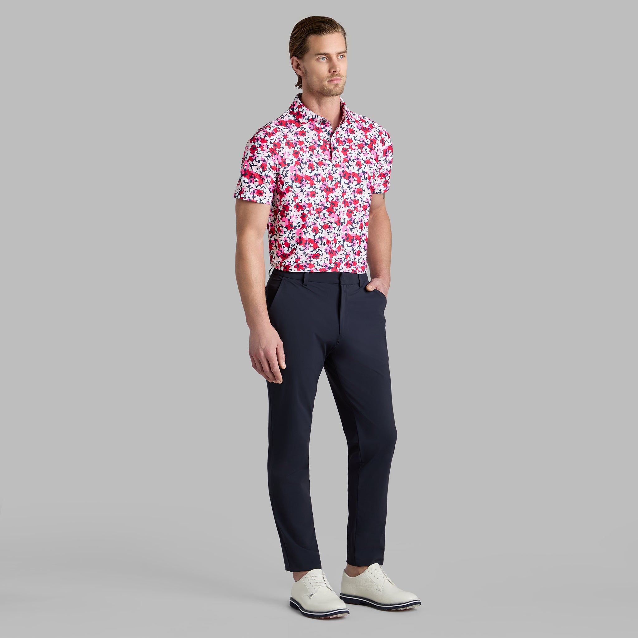 CAMO FLORAL TECH PIQUÉ POLO RACER LAVA