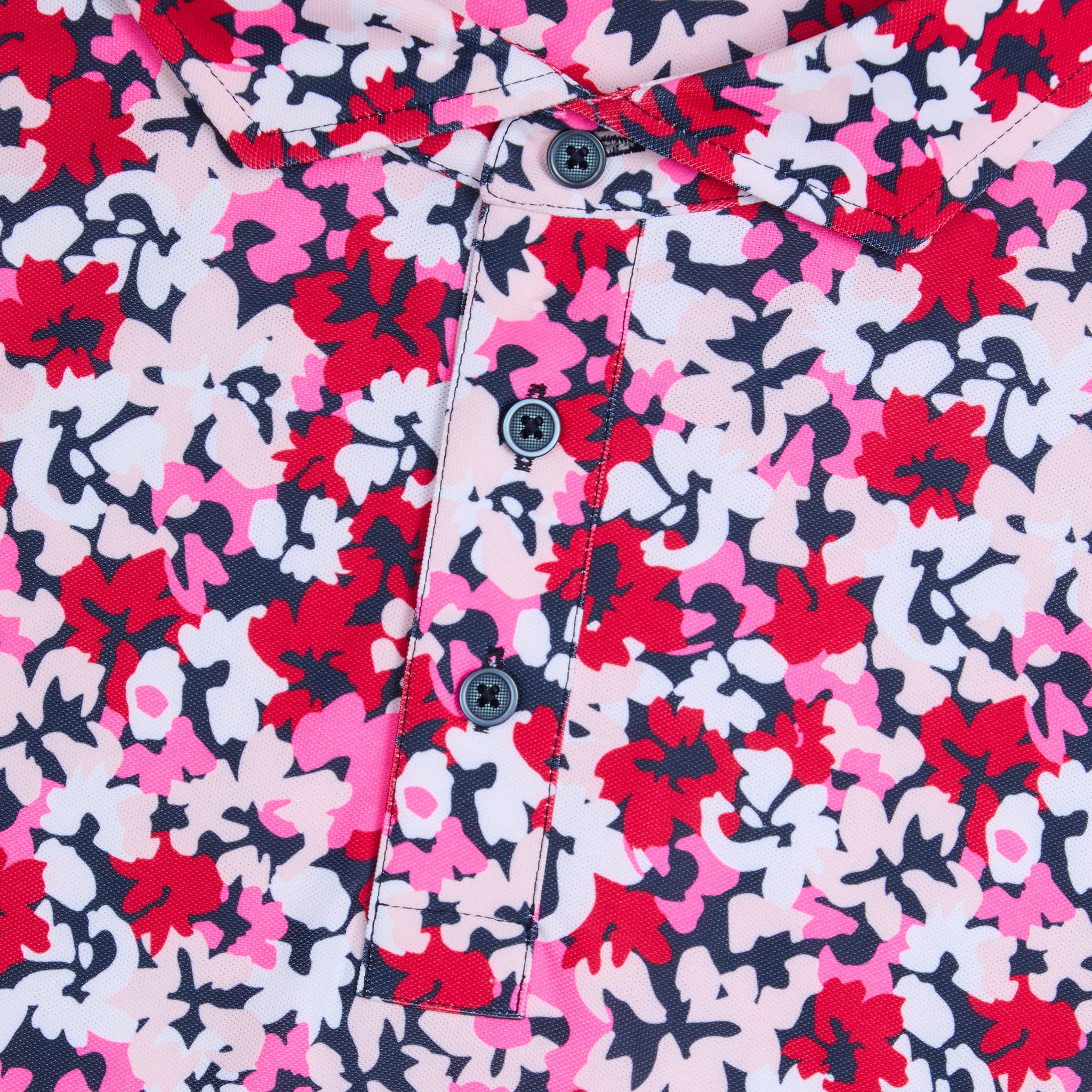CAMO FLORAL TECH PIQUÉ POLO RACER LAVA