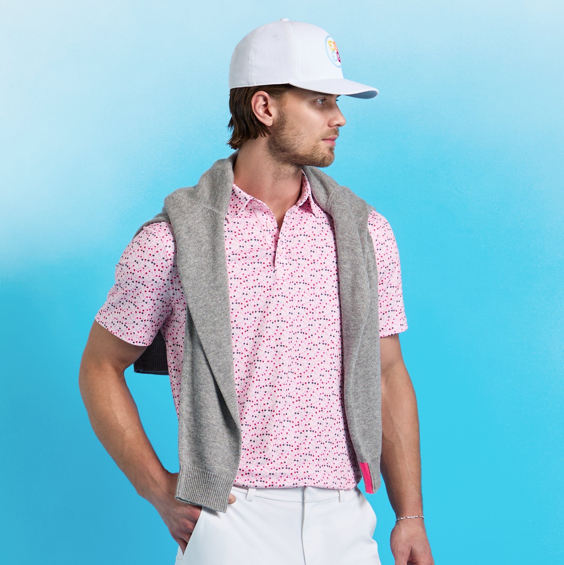 AYE POPPY TECH JERSEY POLO BLUSH