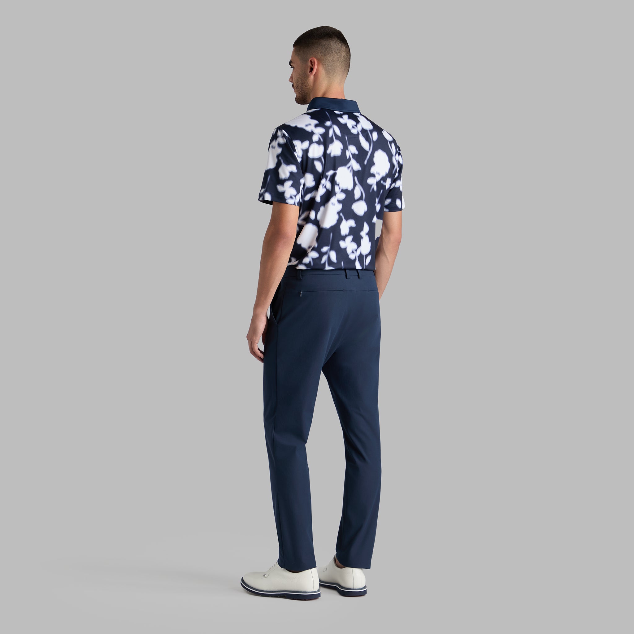 BLUR FLORAL TECH JERSEY POLO TWILIGHT