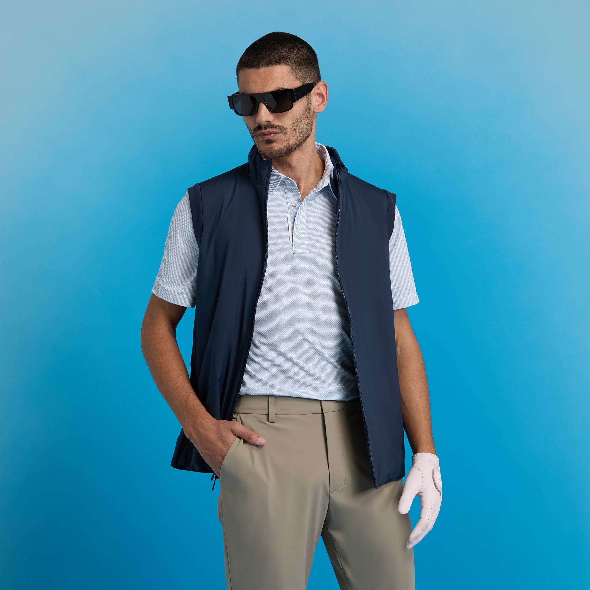 SCALLOP WARP KNIT POLO LISBON