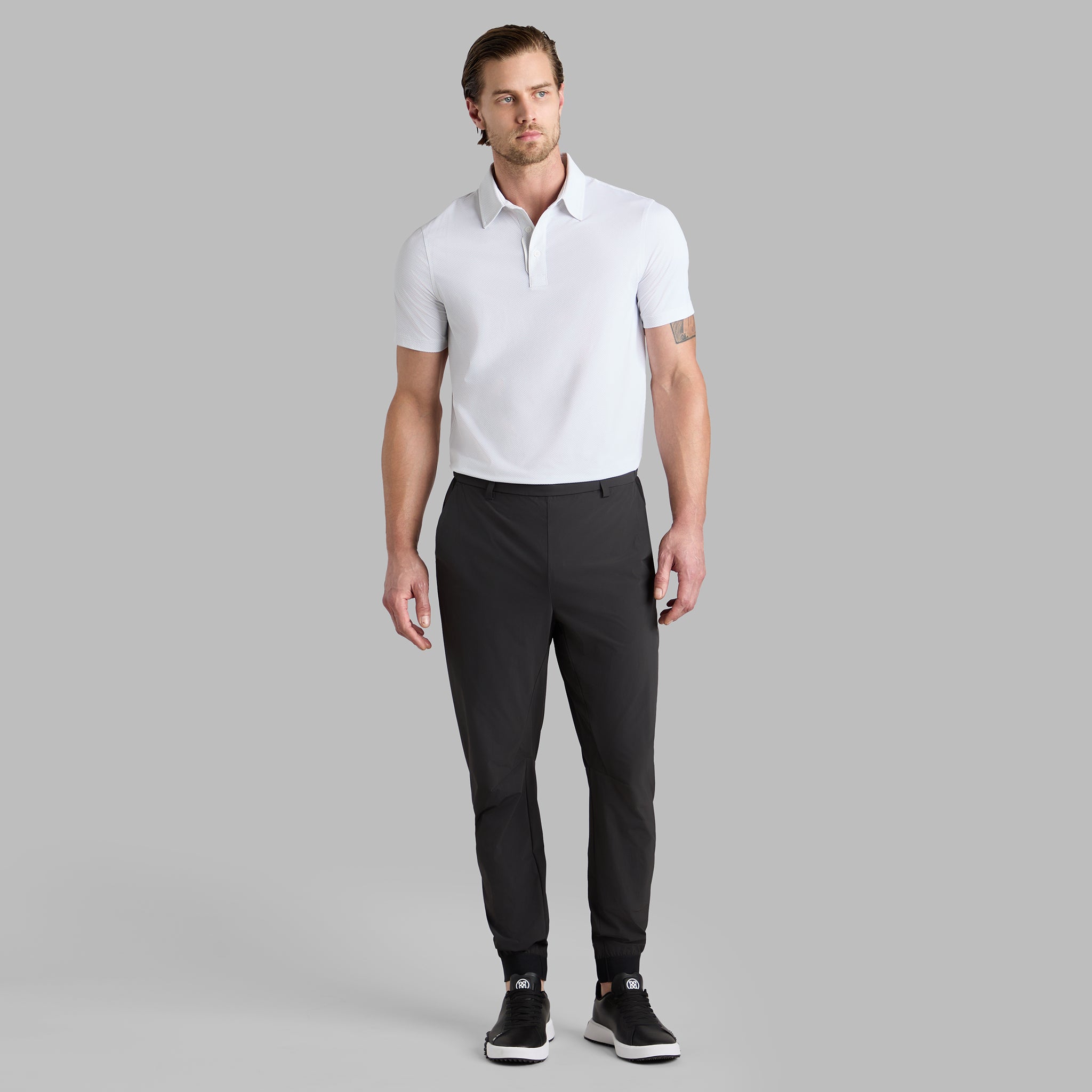SCALLOP WARP KNIT POLO NIMBUS