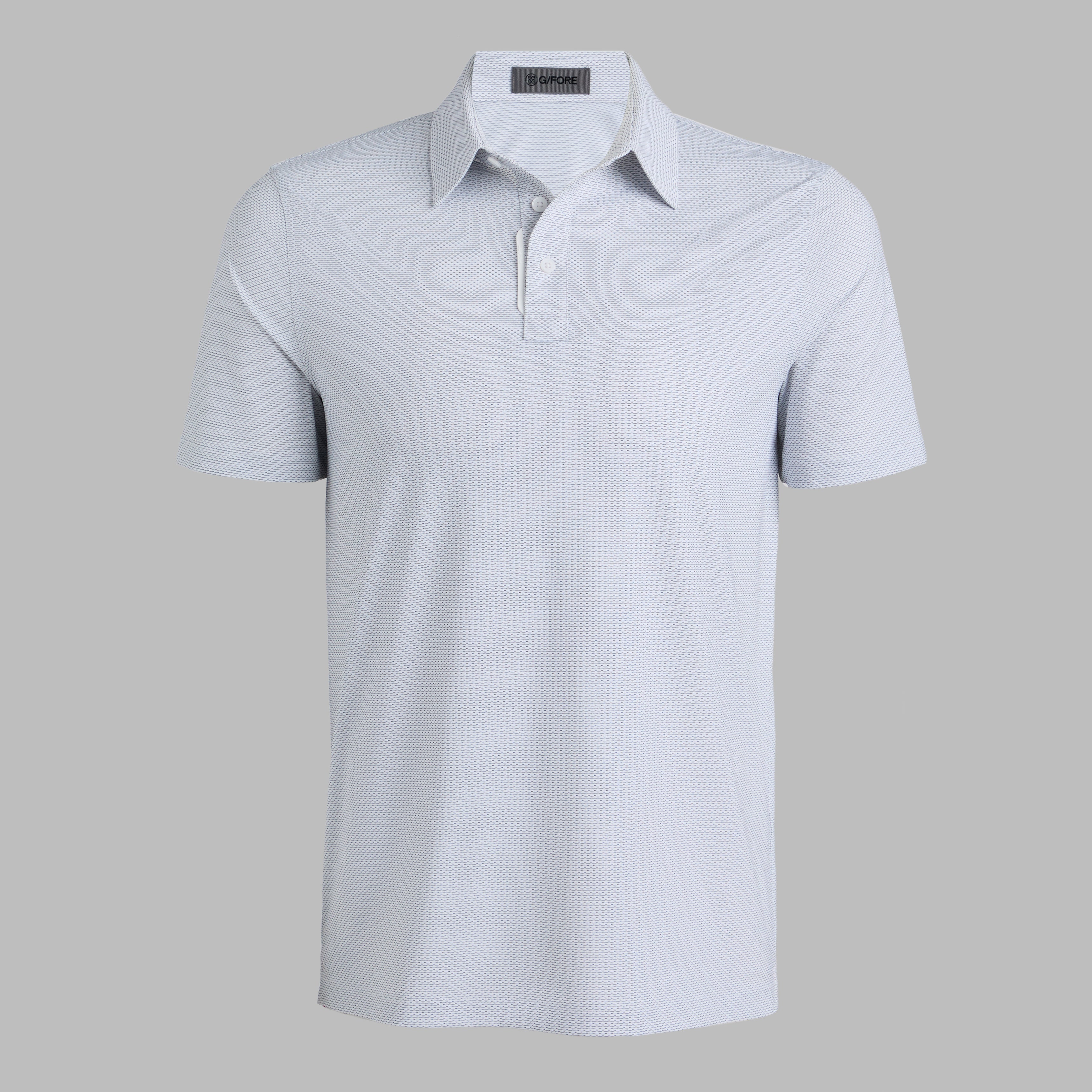 SCALLOP WARP KNIT POLO ONYX