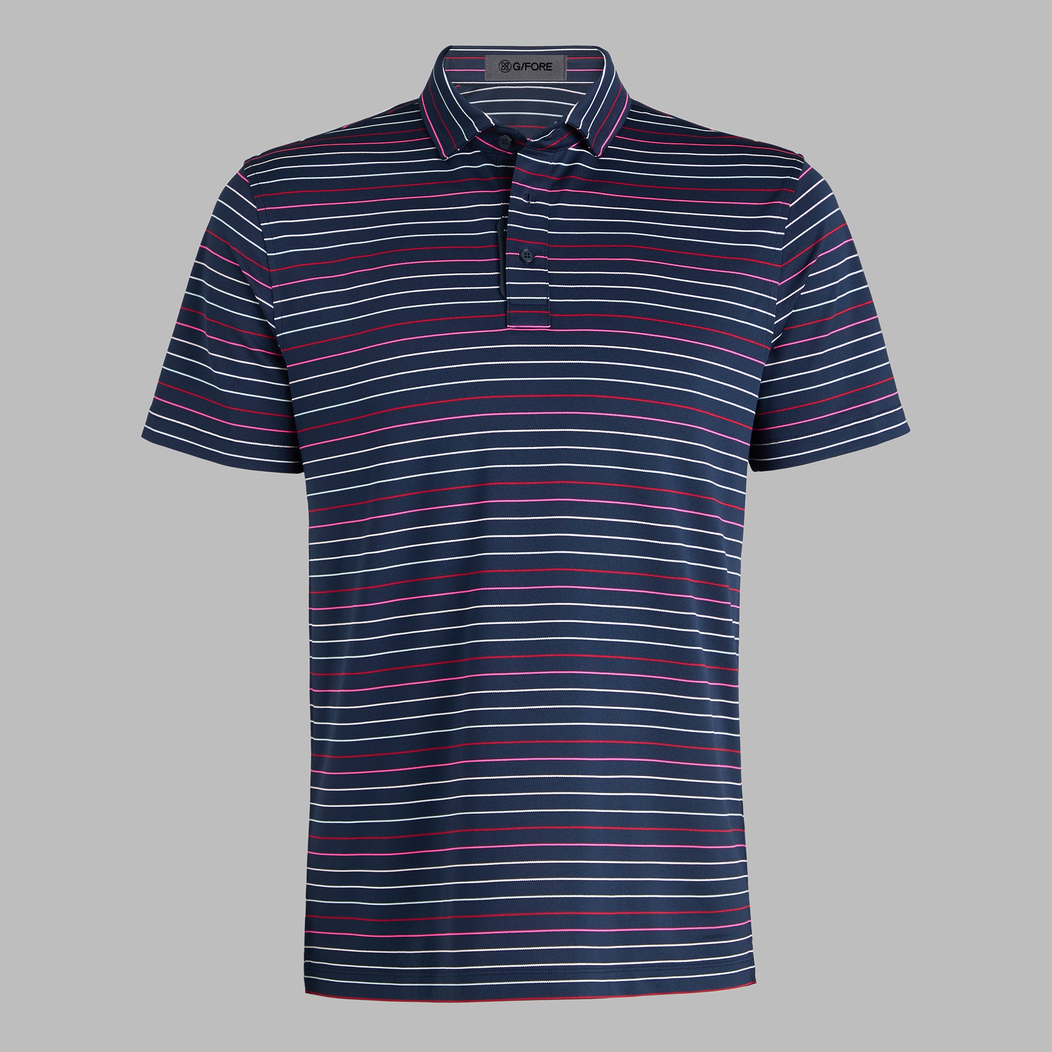 MULTI STRIPE TECH PIQUÉ PERFORMANCE POLO TWLIGHT/LAVA