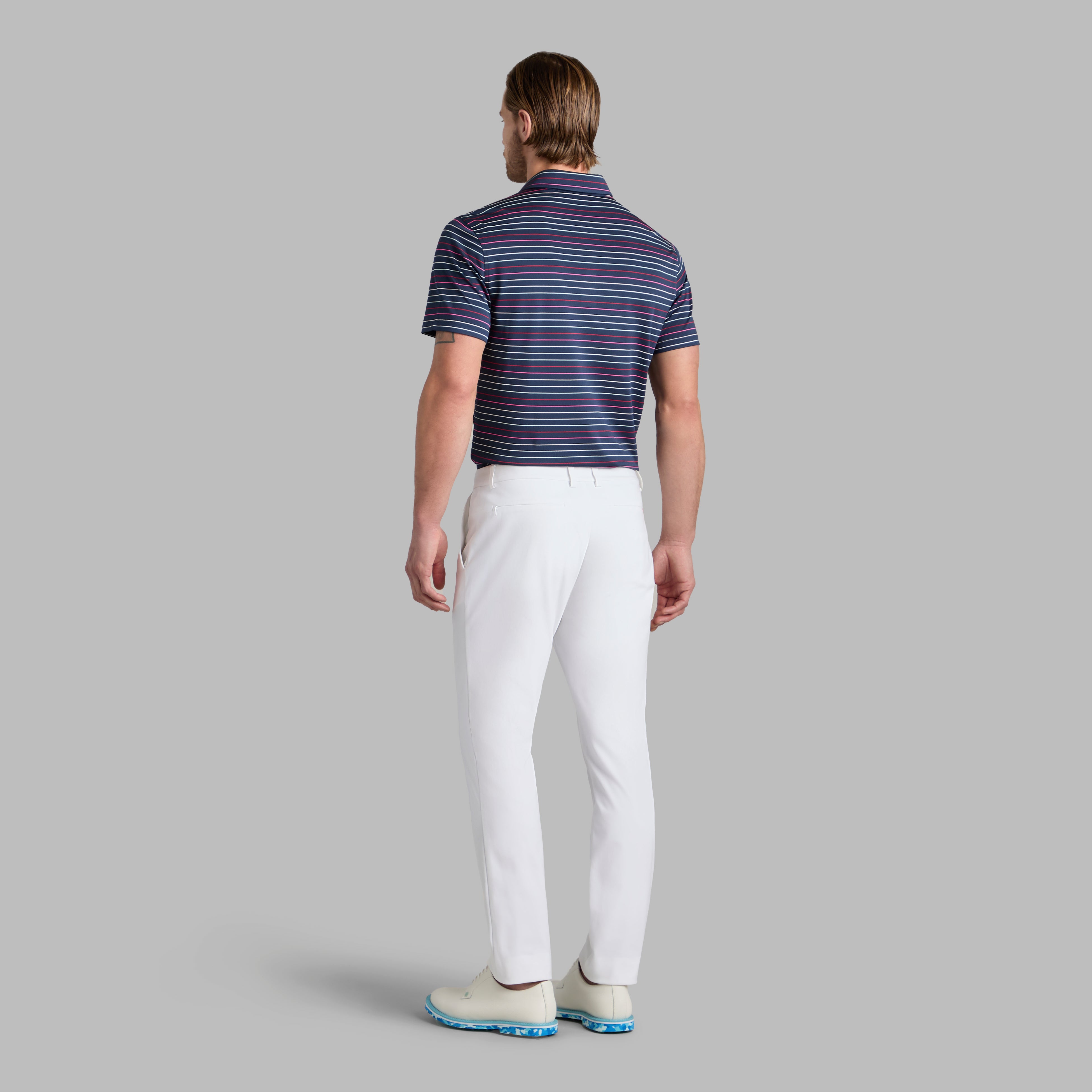 MULTI STRIPE TECH PIQUÉ PERFORMANCE POLO TWLIGHT/LAVA