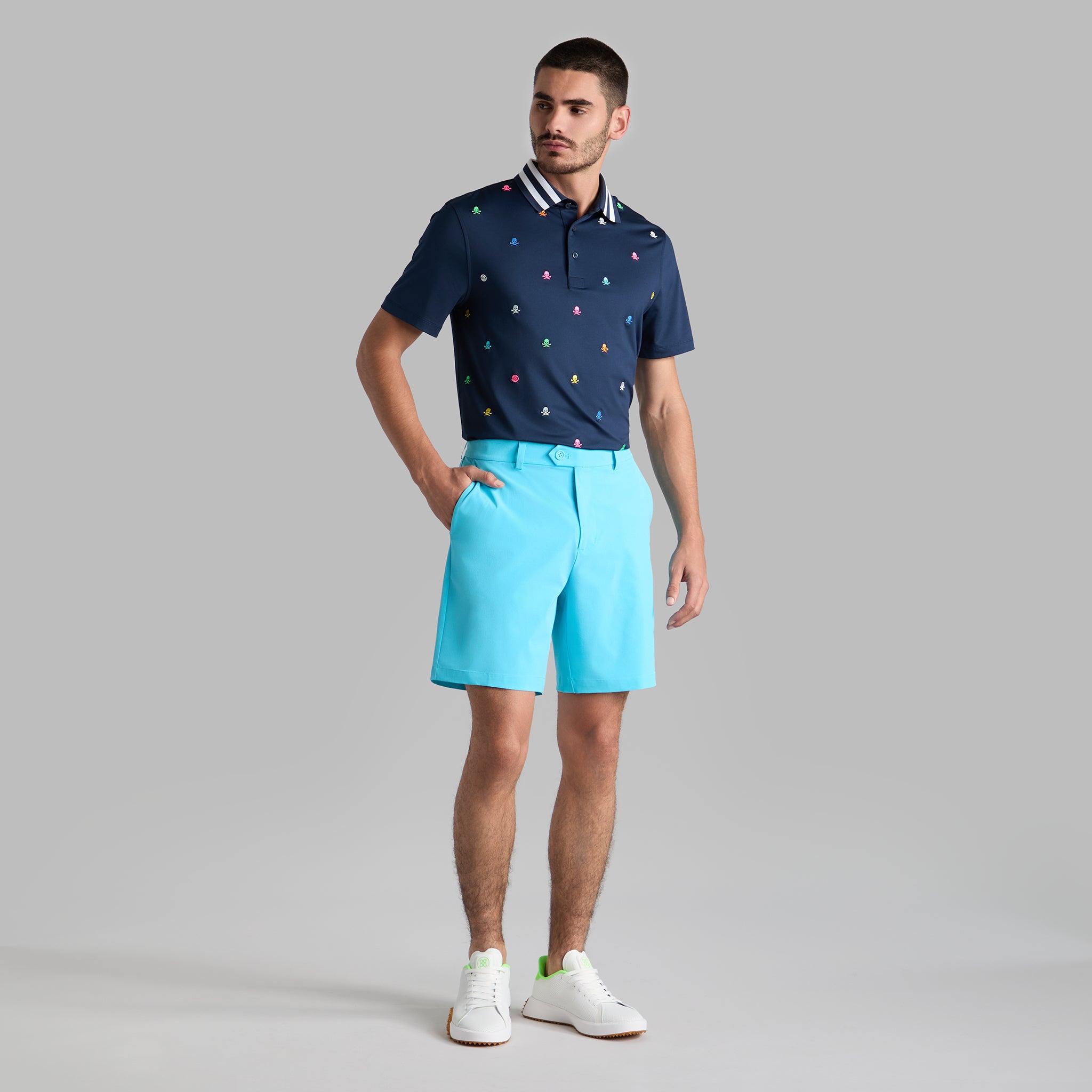 EMBROIDERED TECH JERSEY POLO TWILIGHT