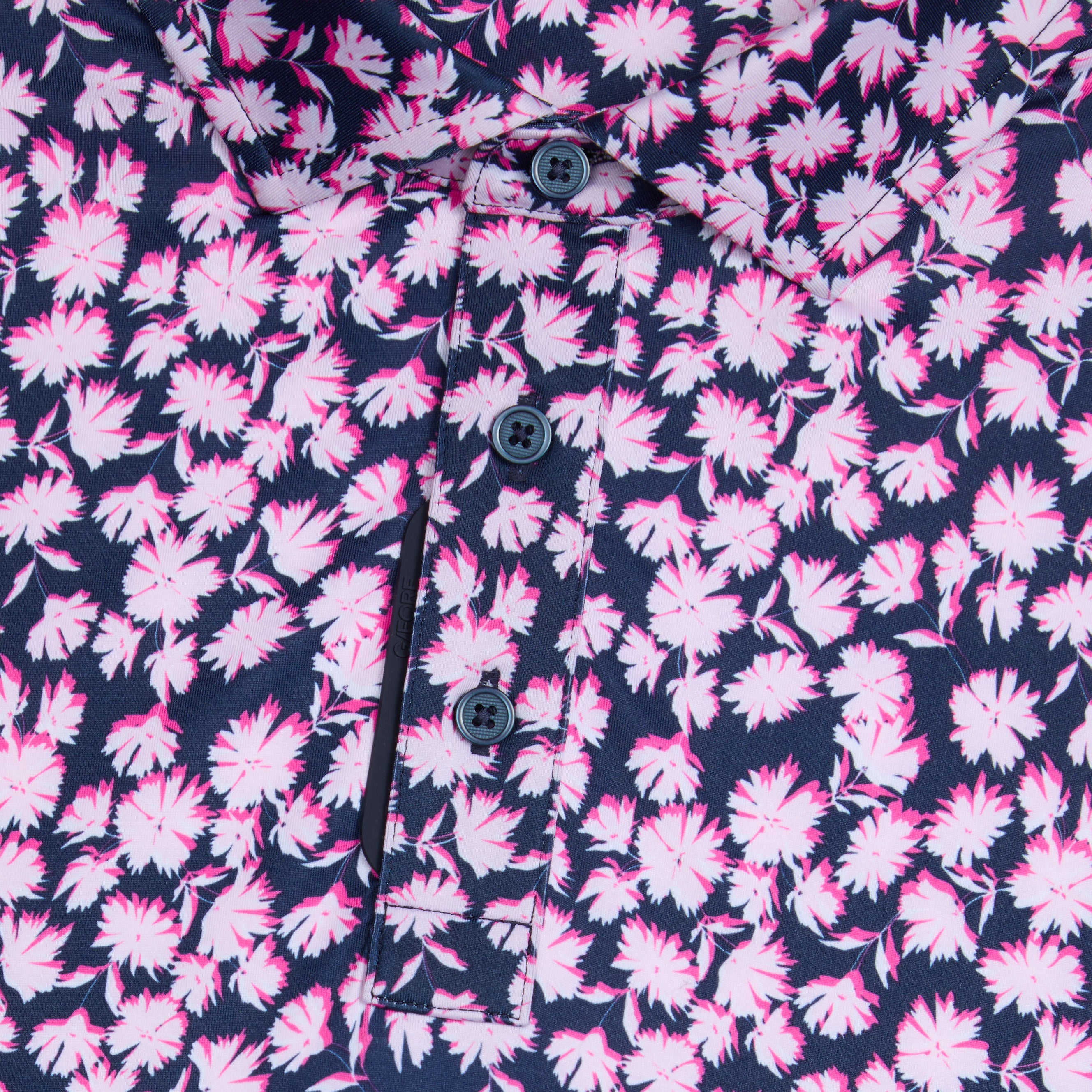 OPTIC FLORAL TECH STRETCH JERSEY POLO BLUSH