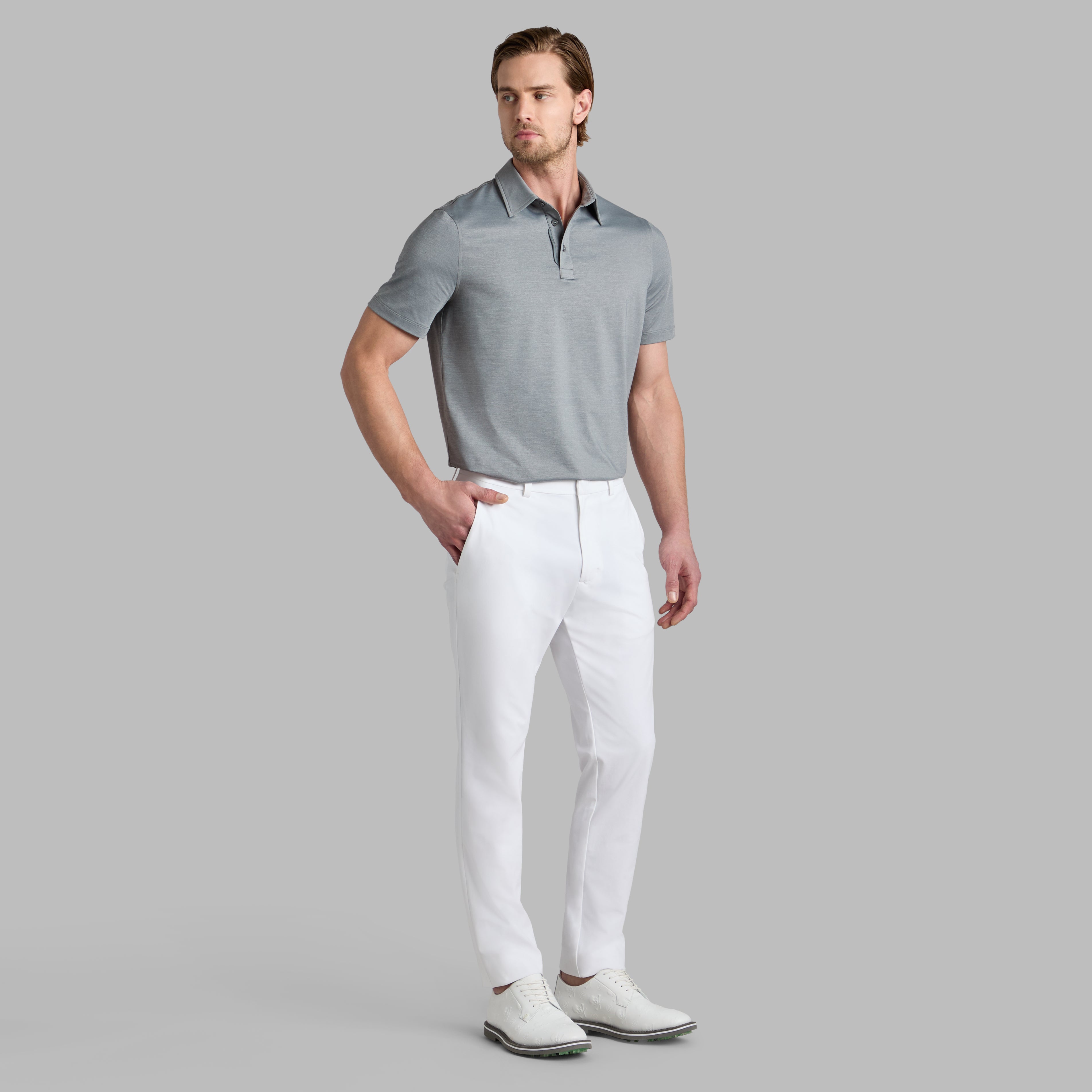 MÉLANGE ICE NYLON POLO CHARCOAL MÉLANGE