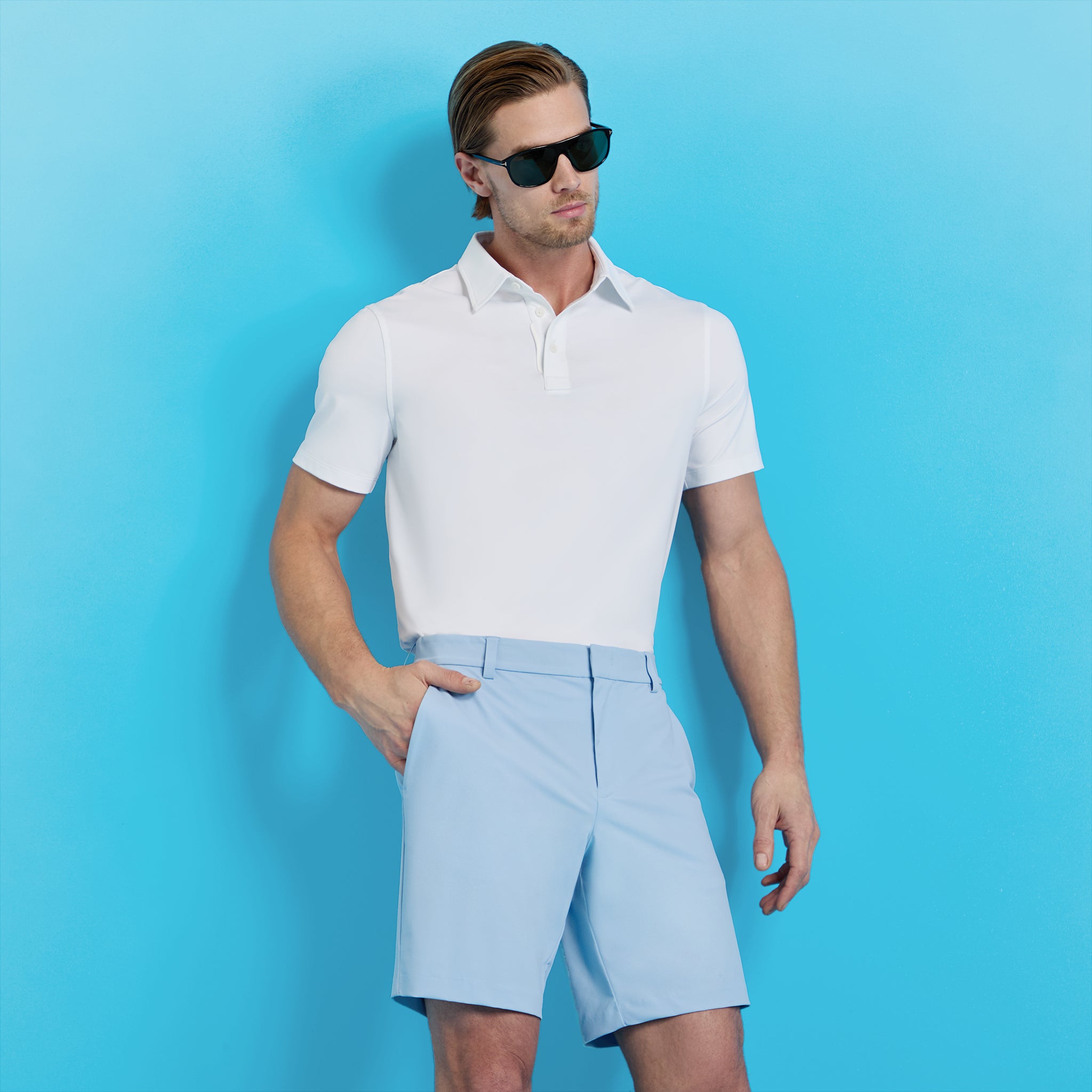 MÉLANGE ICE NYLON POLO SNOW MÉLANGE