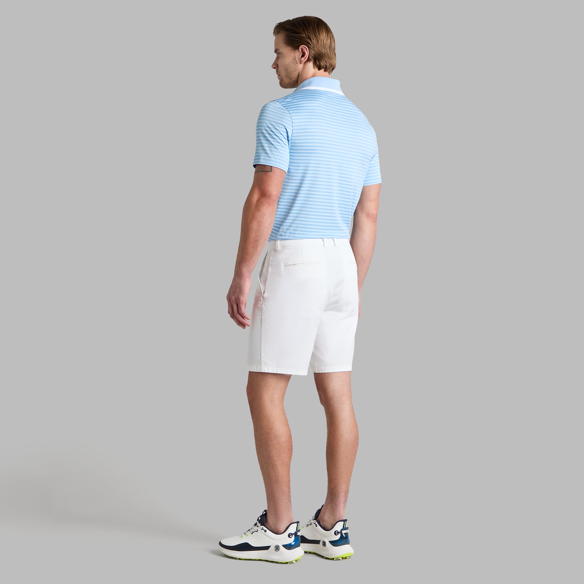 PERFORATED STRIPE JERSEY POLO BAJA