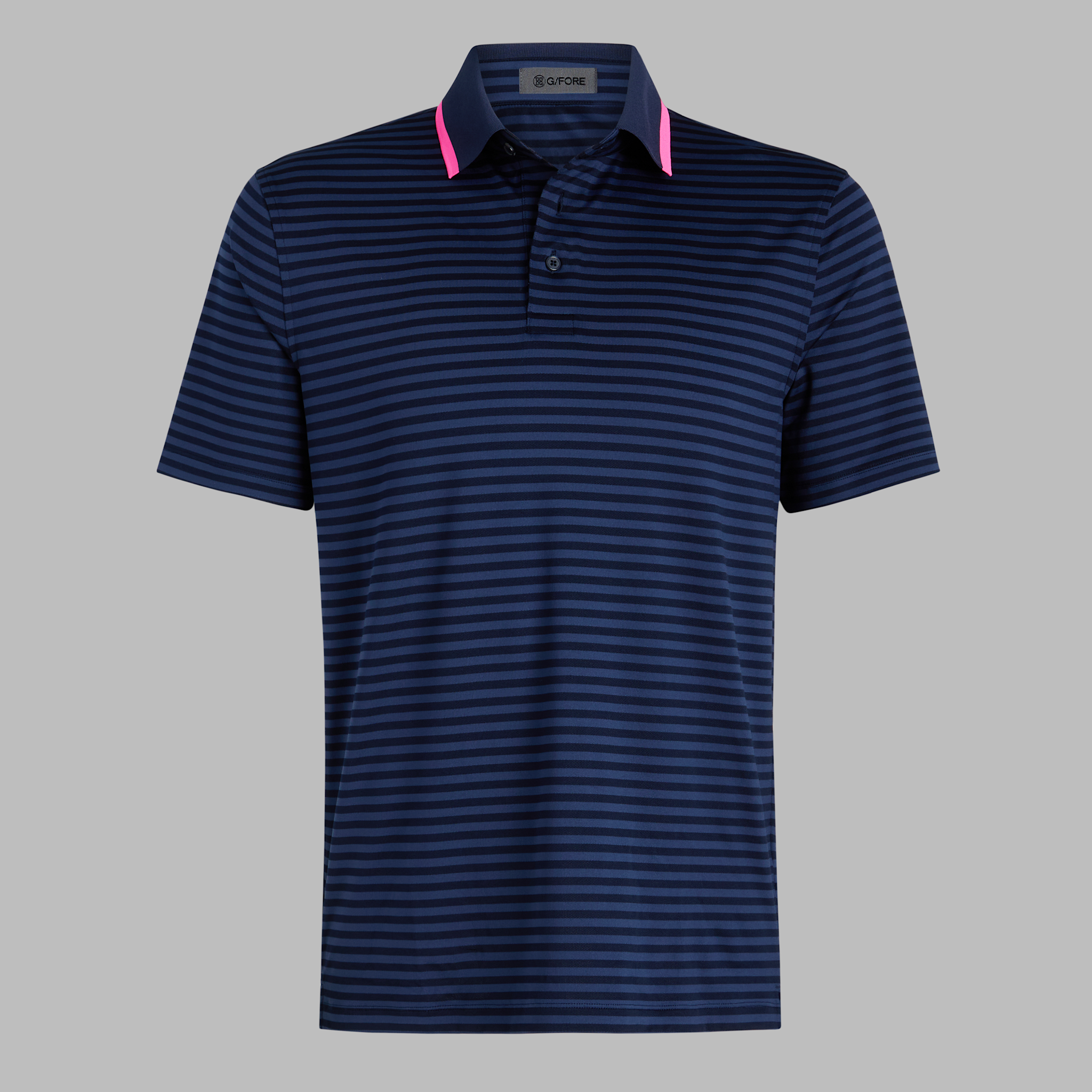 PERFORATED STRIPE JERSEY POLO TWILIGHT