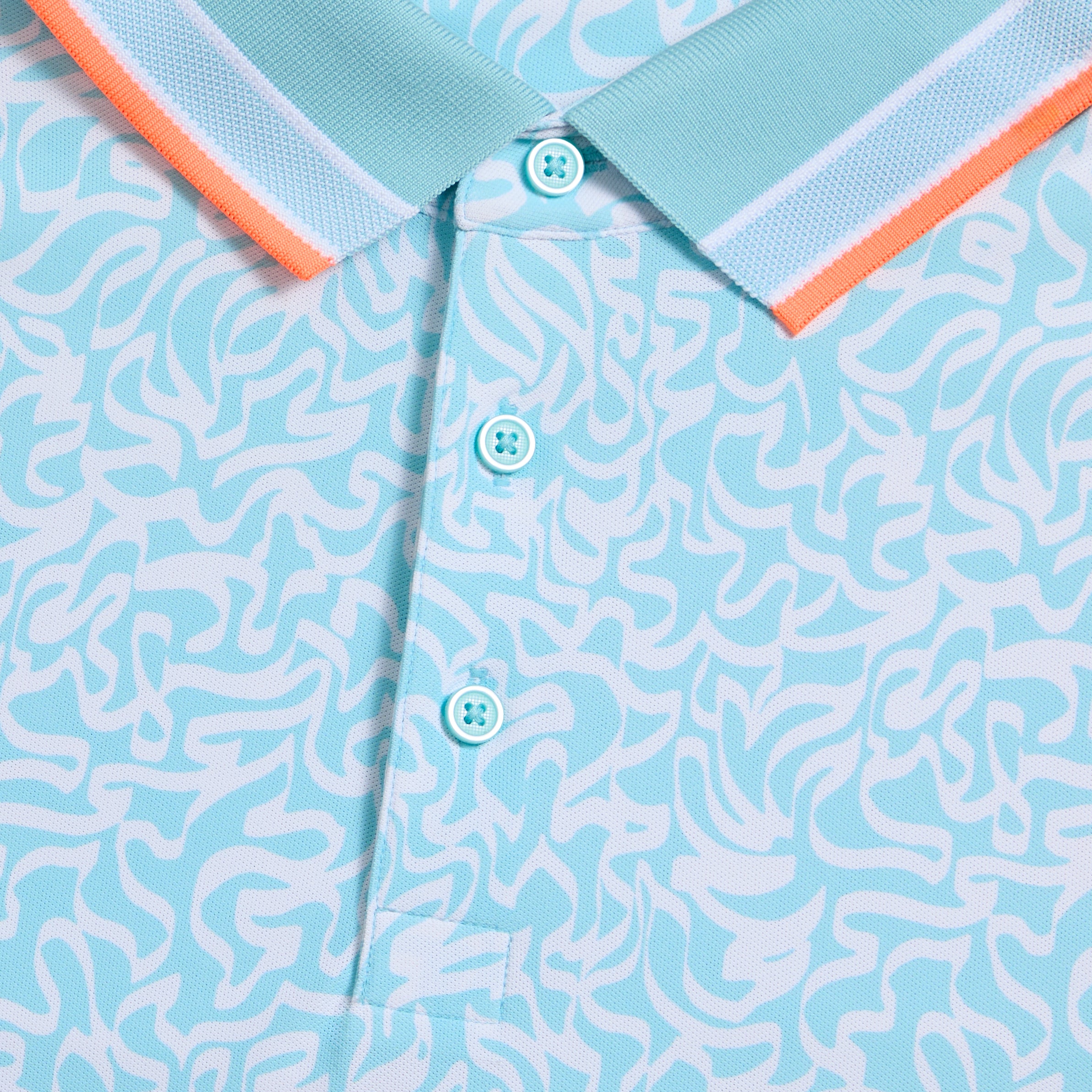 SCRIBBLE TECH JERSEY POLO CENOTE