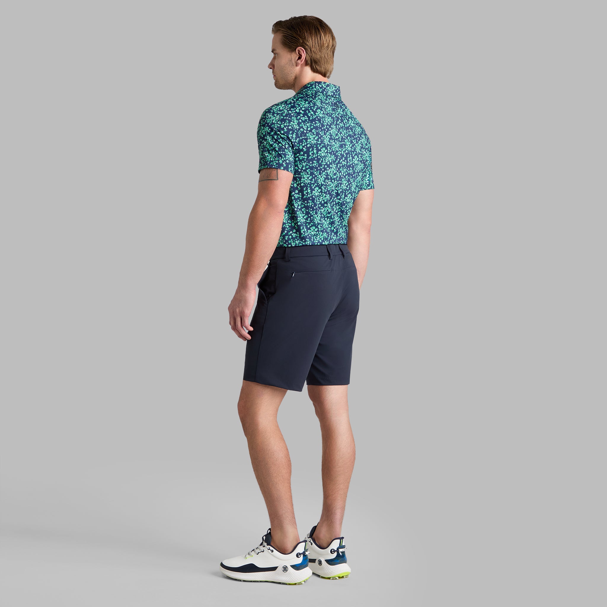SCATTERED DITZY TECH JERSEY POLO CLOVER