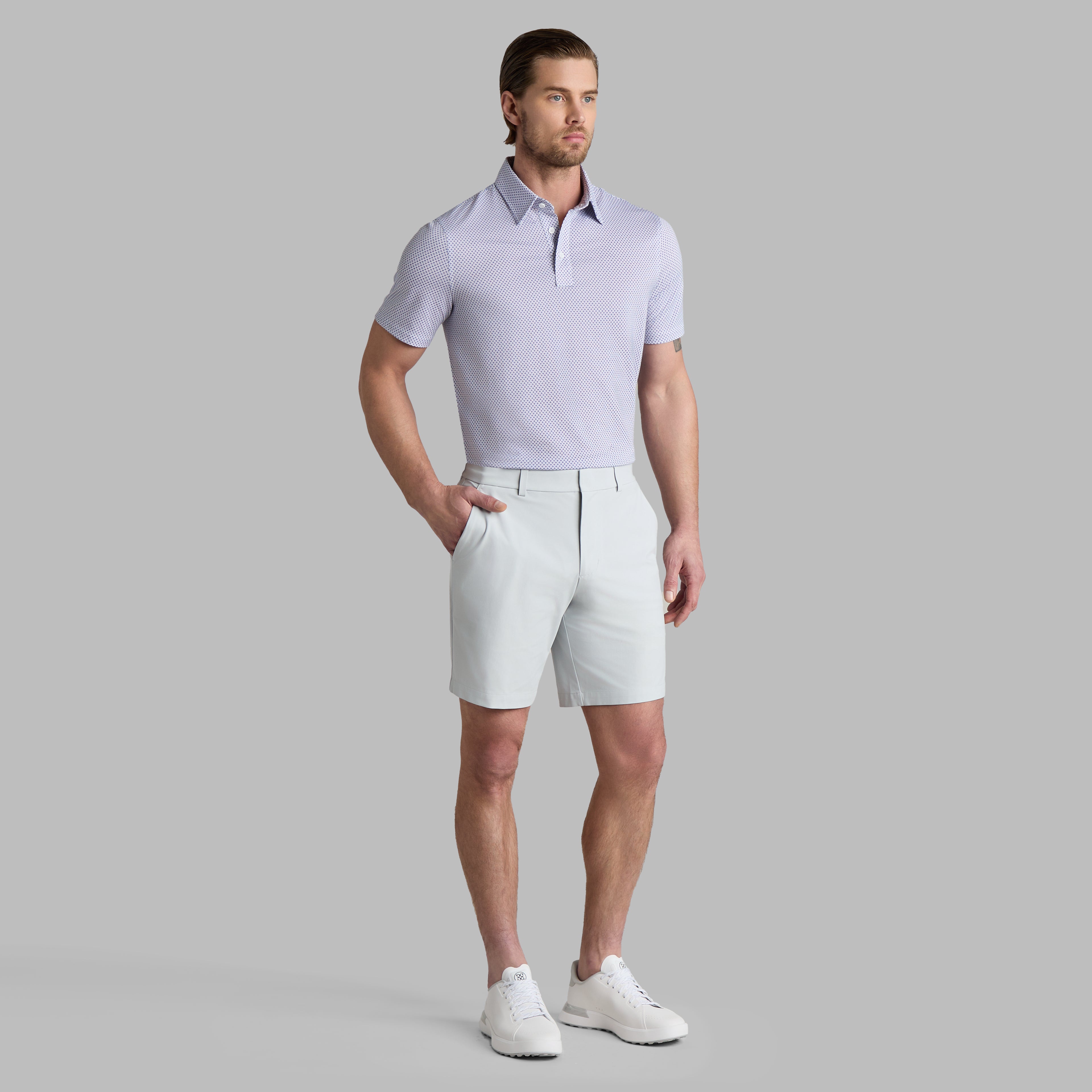 MOSAIC ALL PLAY STRETCH KNIT POLO BLUSH