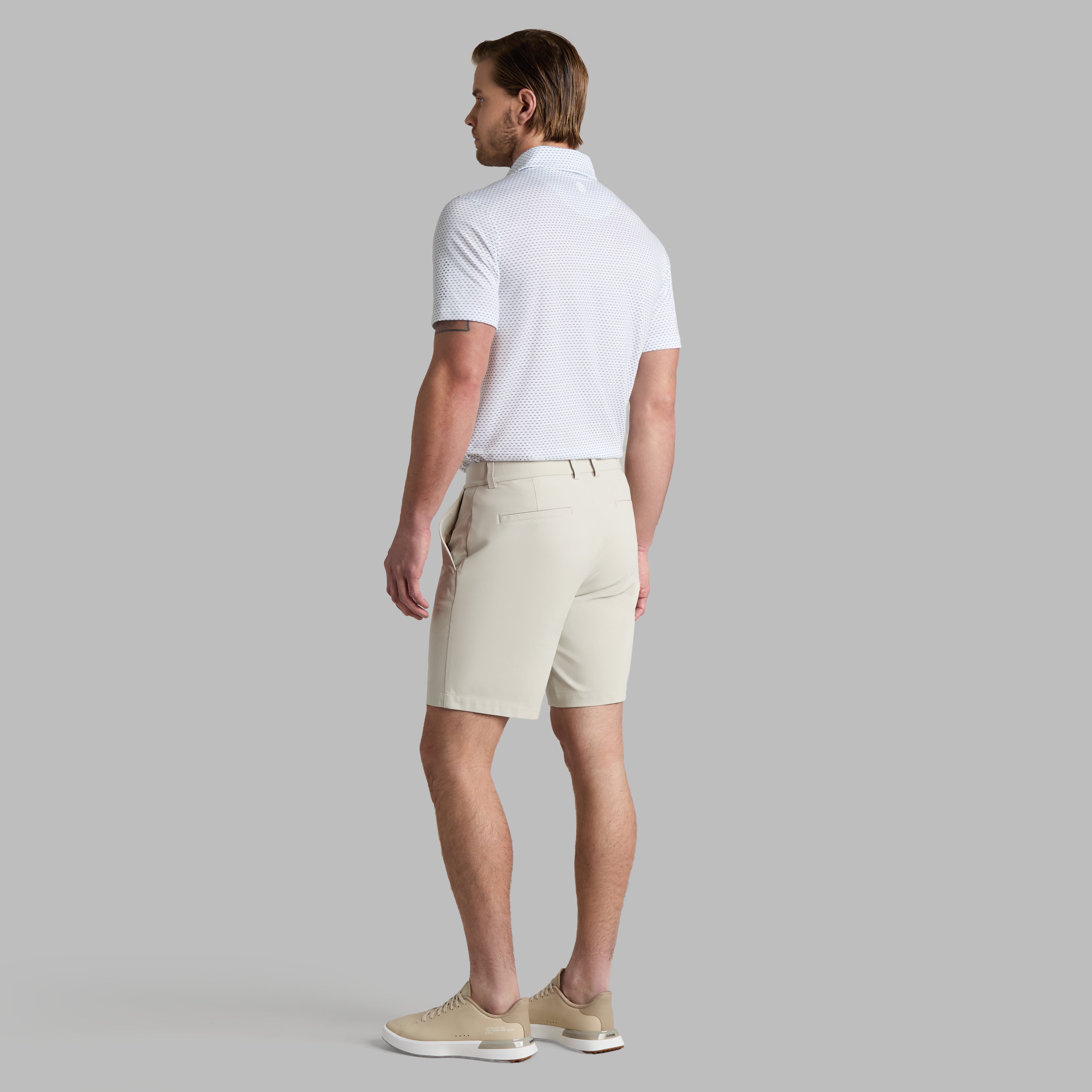 GEO ALL PLAY STRETCH KNIT POLO SNOW