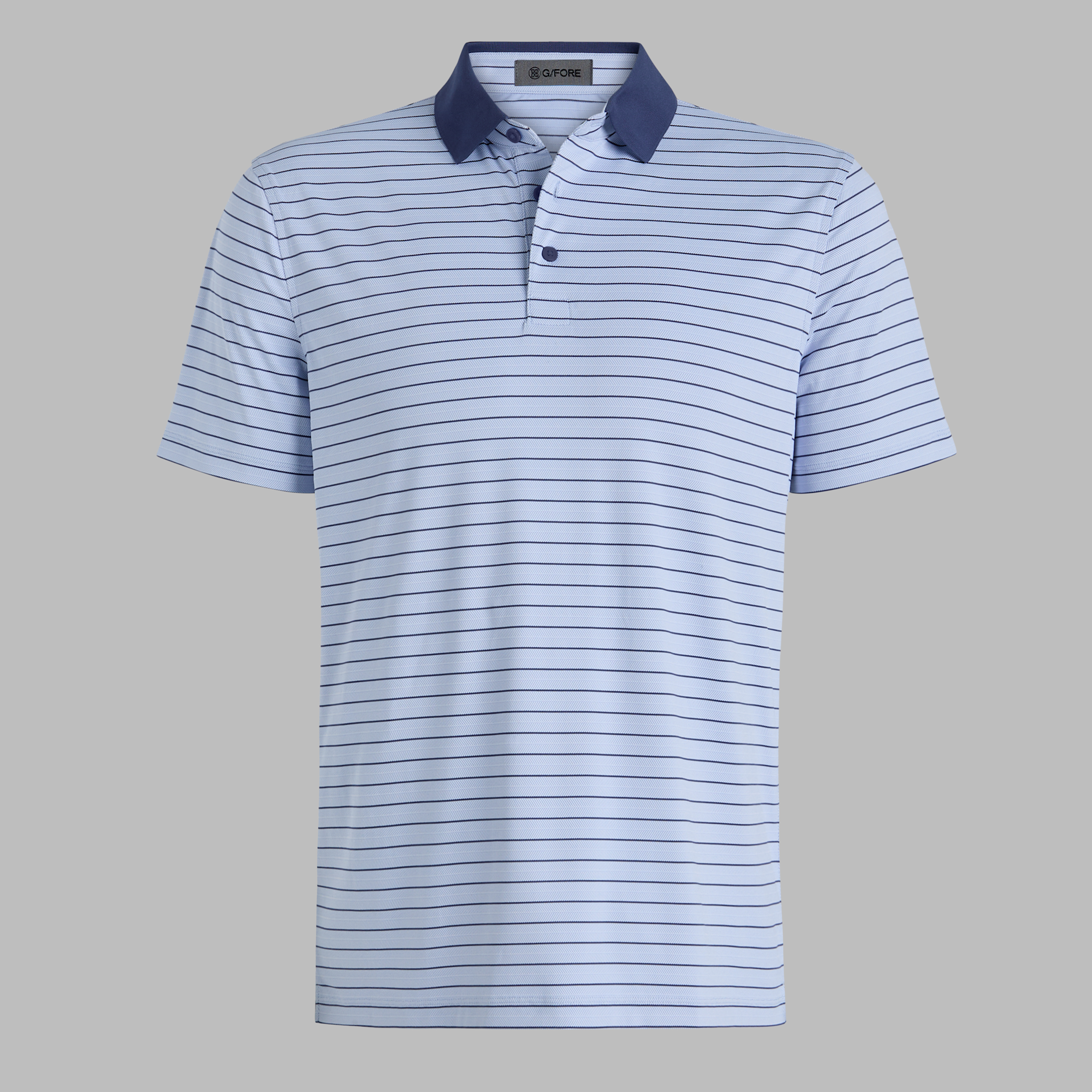 HERRINGBONE STRIPE TECH JERSEY POLO WILLOW