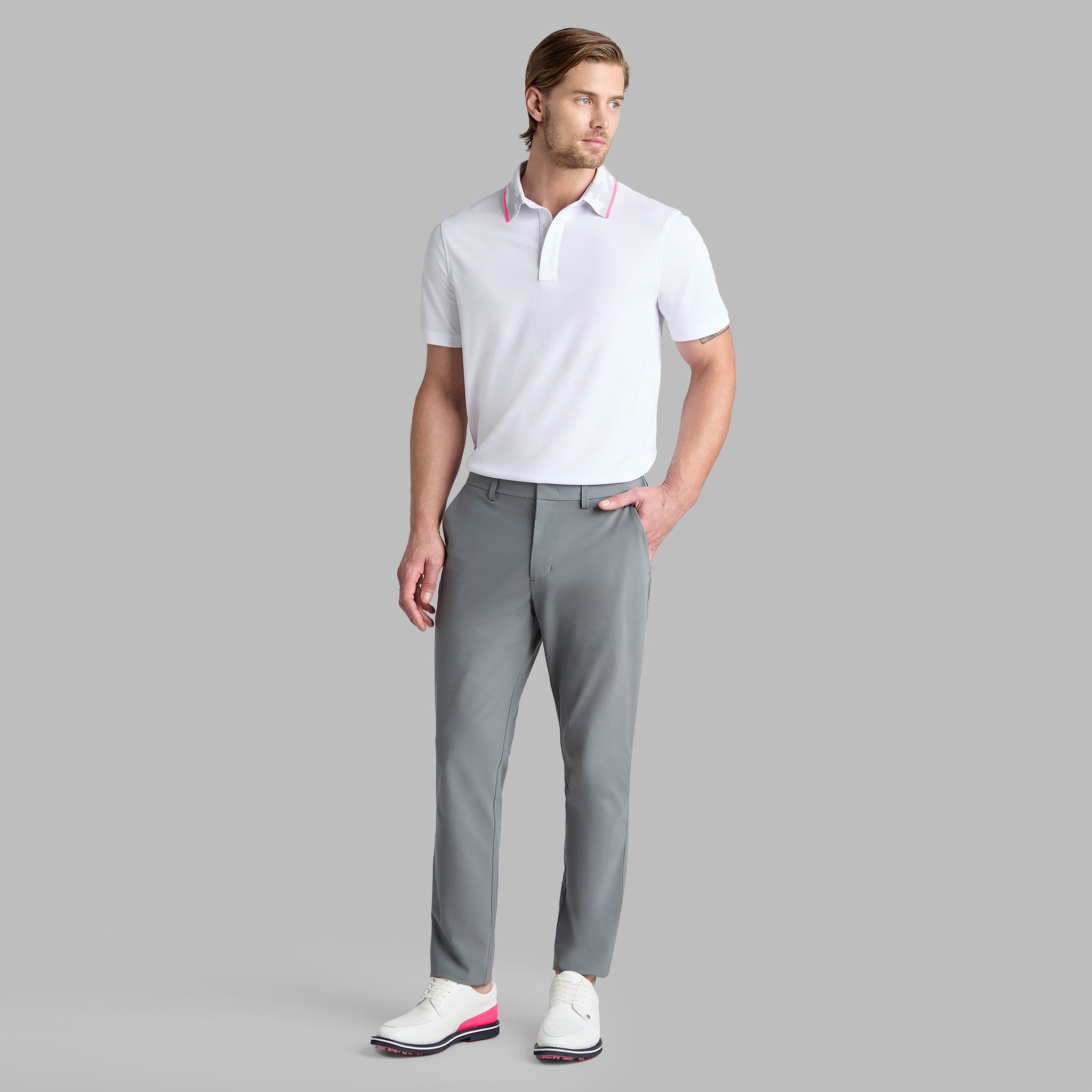 CAMO COLLAR PERFORMANCE PIQUÉ POLO SNOW