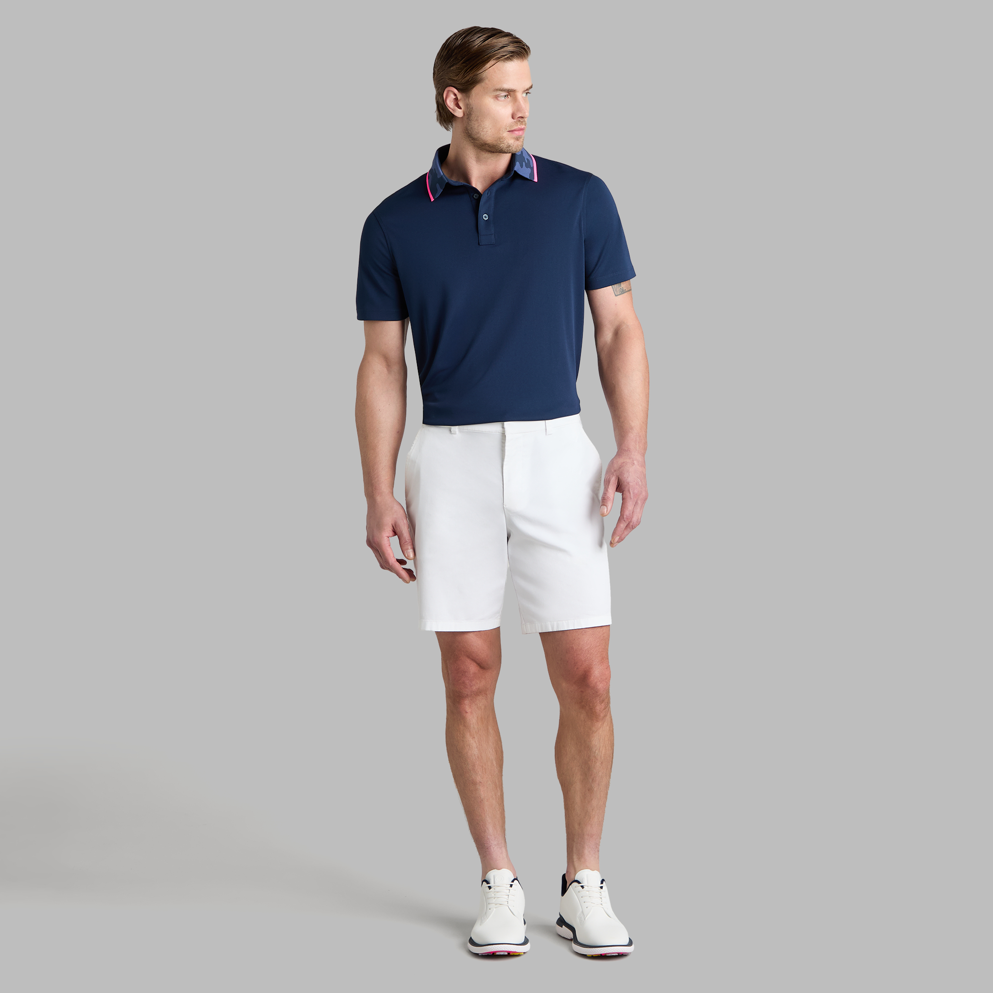 CAMO COLLAR PERFORMANCE PIQUÉ POLO TWILIGHT