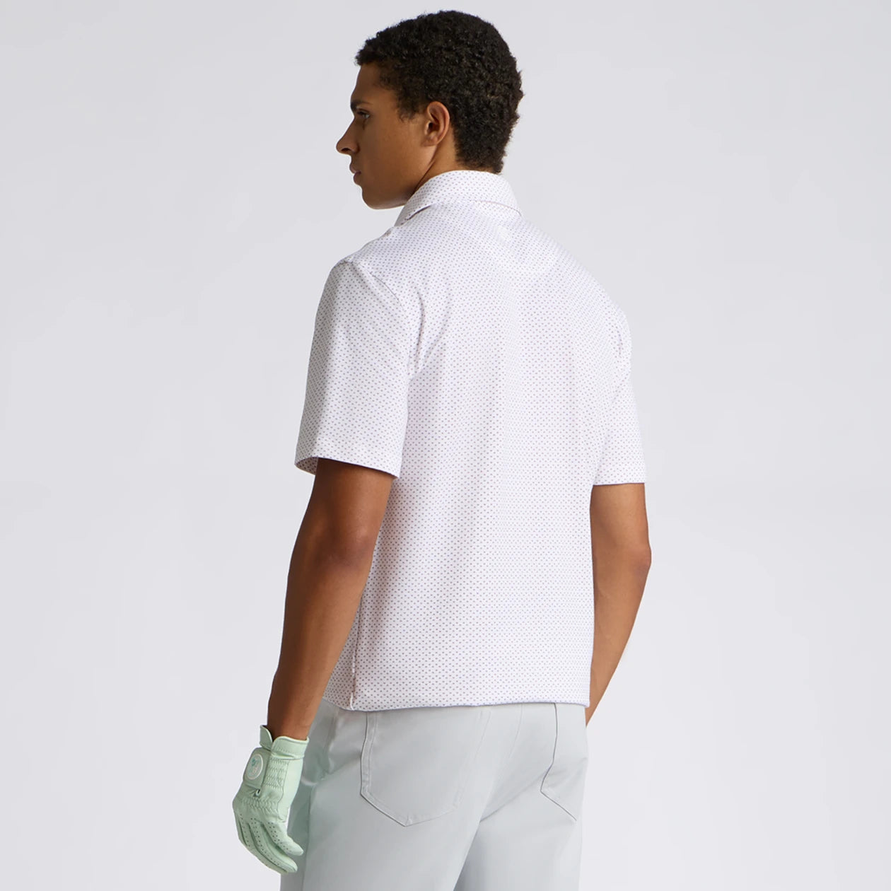 ALL PLAY SPADE GEO STRETCH KNIT POLO SNOW/DARK PLUM