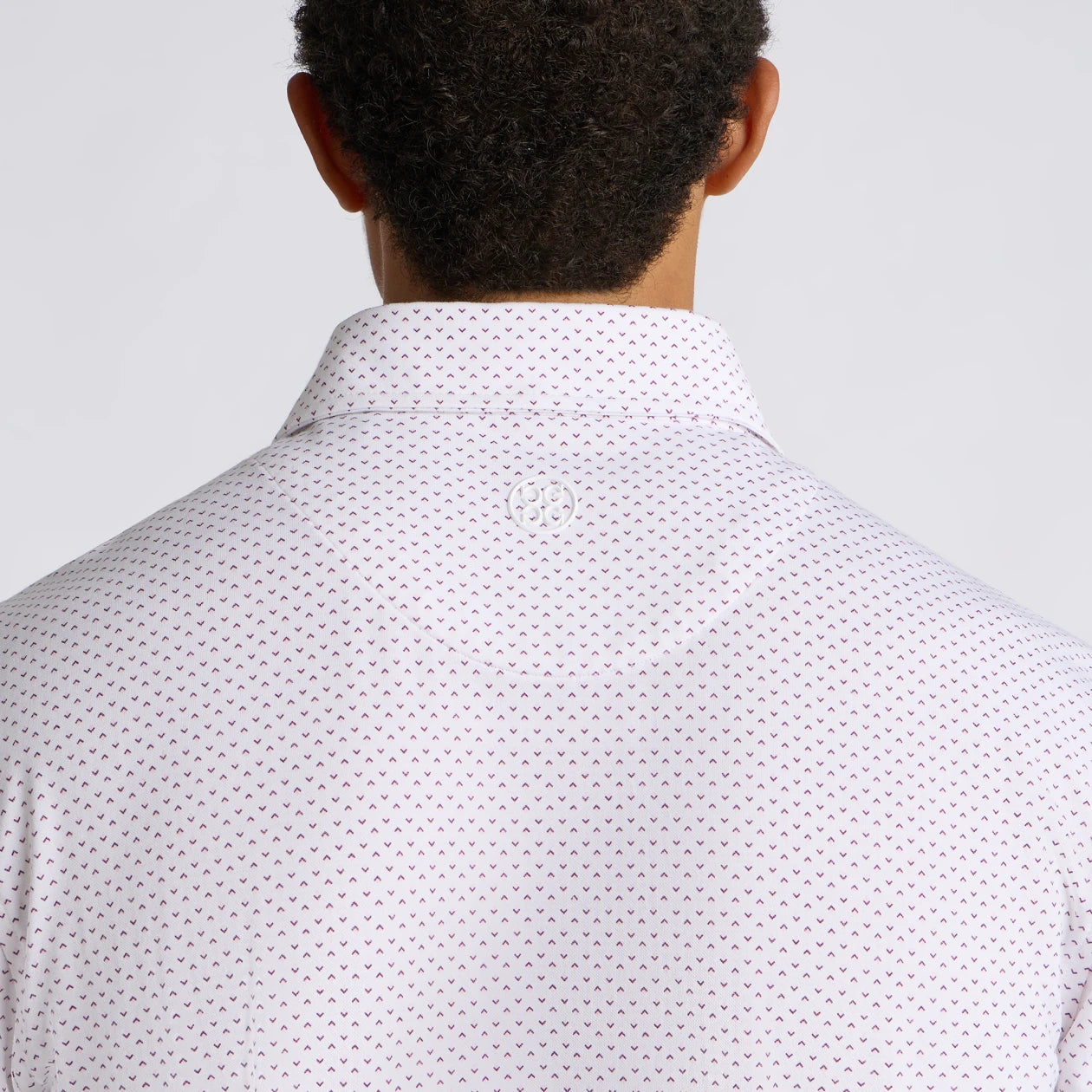 ALL PLAY SPADE GEO STRETCH KNIT POLO SNOW/DARK PLUM