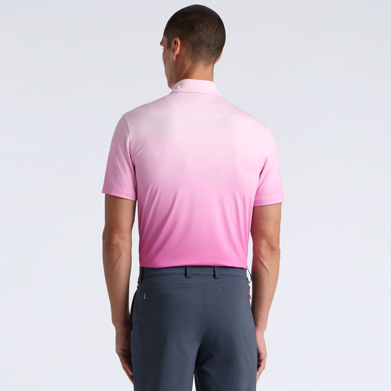 GRADIENT TECH JERSEY POLO BLUSH/DARK PLUM