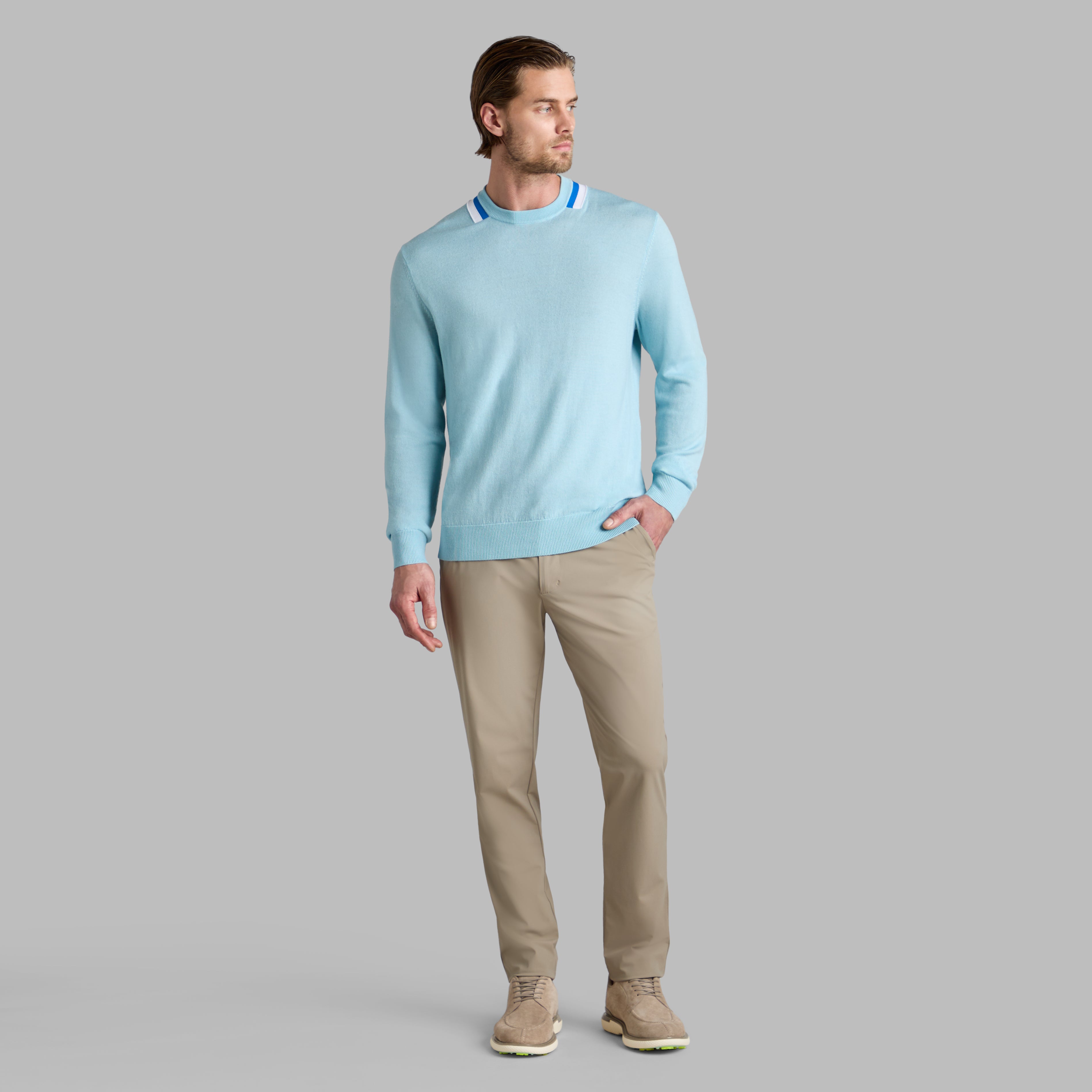 COLOUR BLOCK MERINO WOOL SWEATER DAYBREAK
