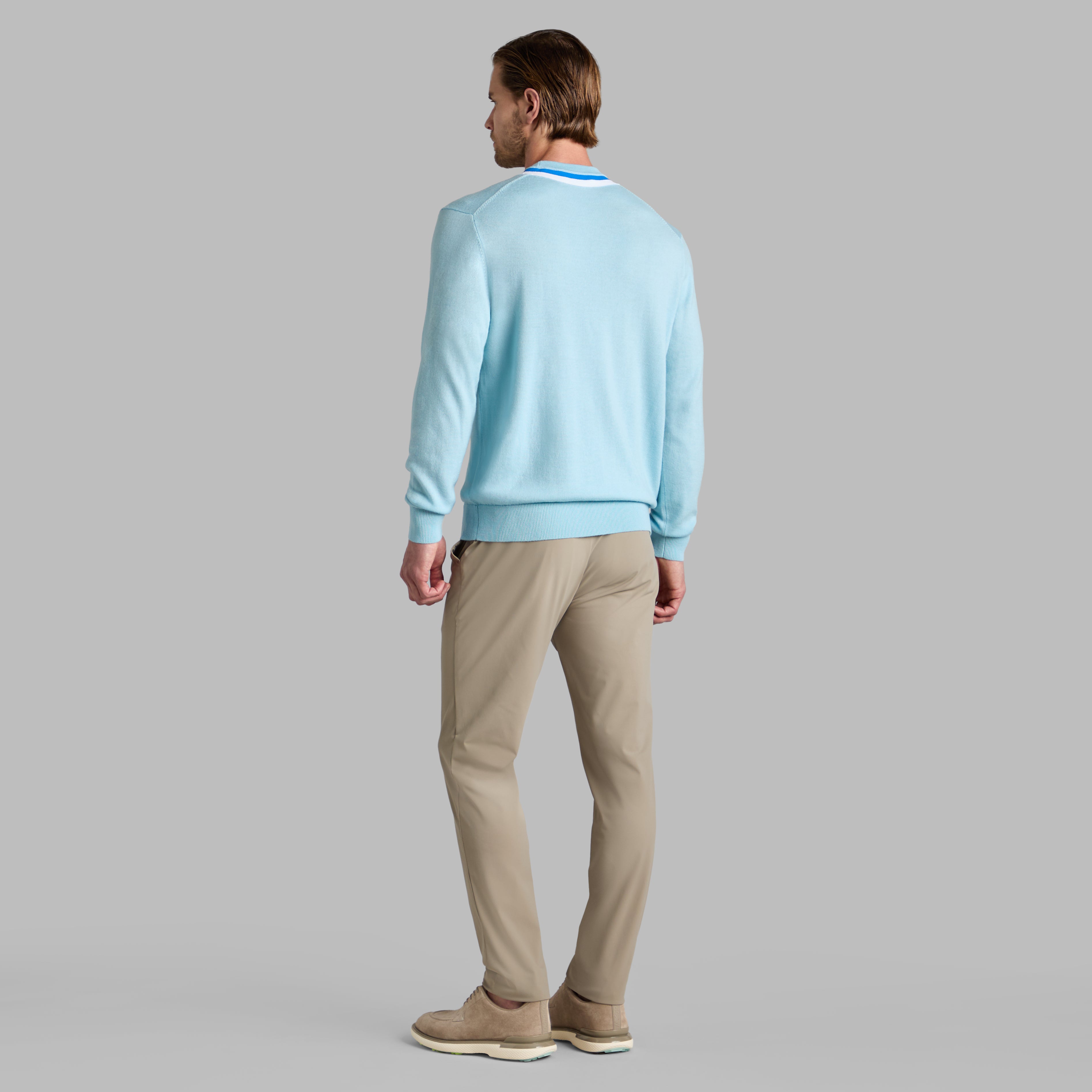 COLOUR BLOCK MERINO WOOL SWEATER DAYBREAK
