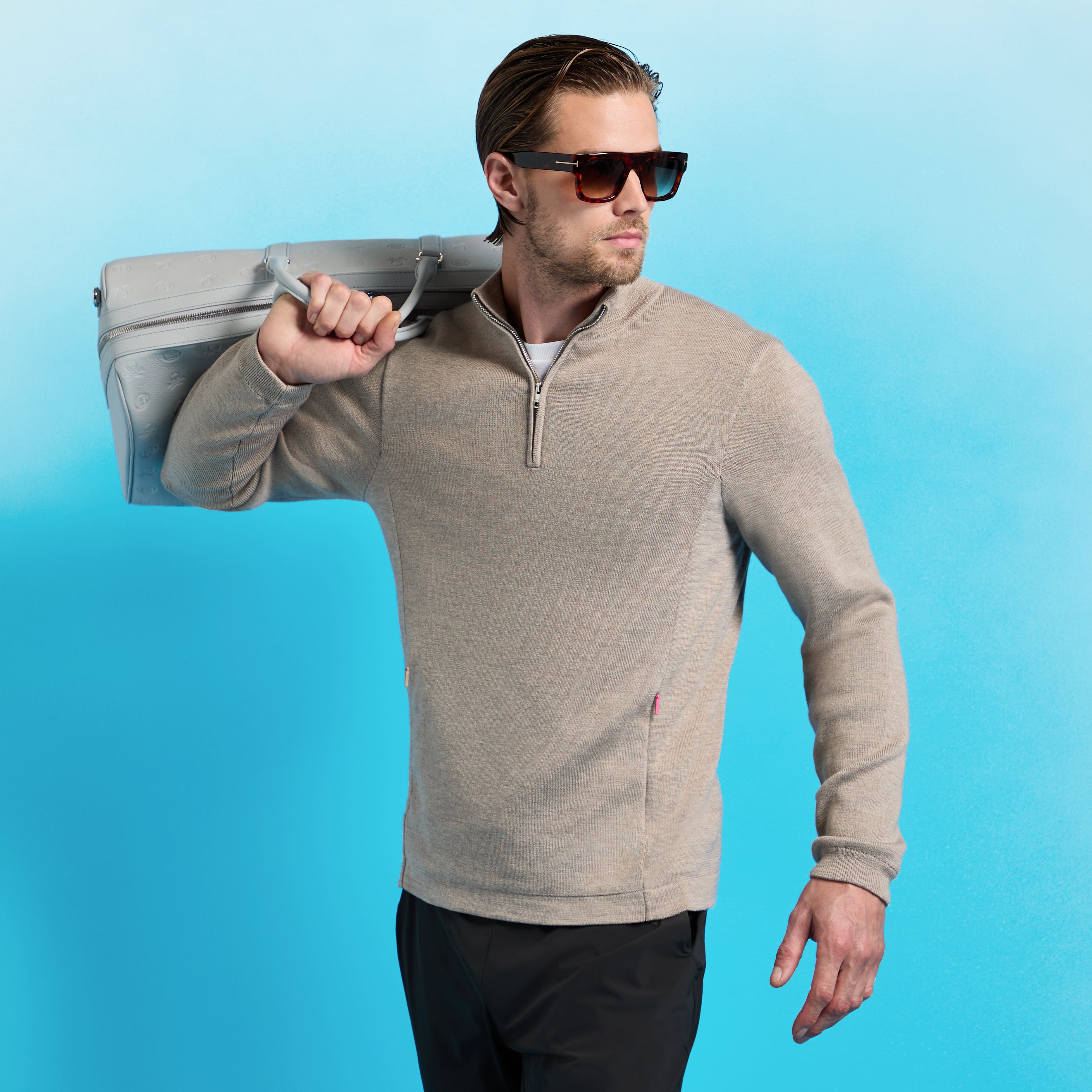 MERINO WOOL WINDBREAKER PULLOVER DUNE