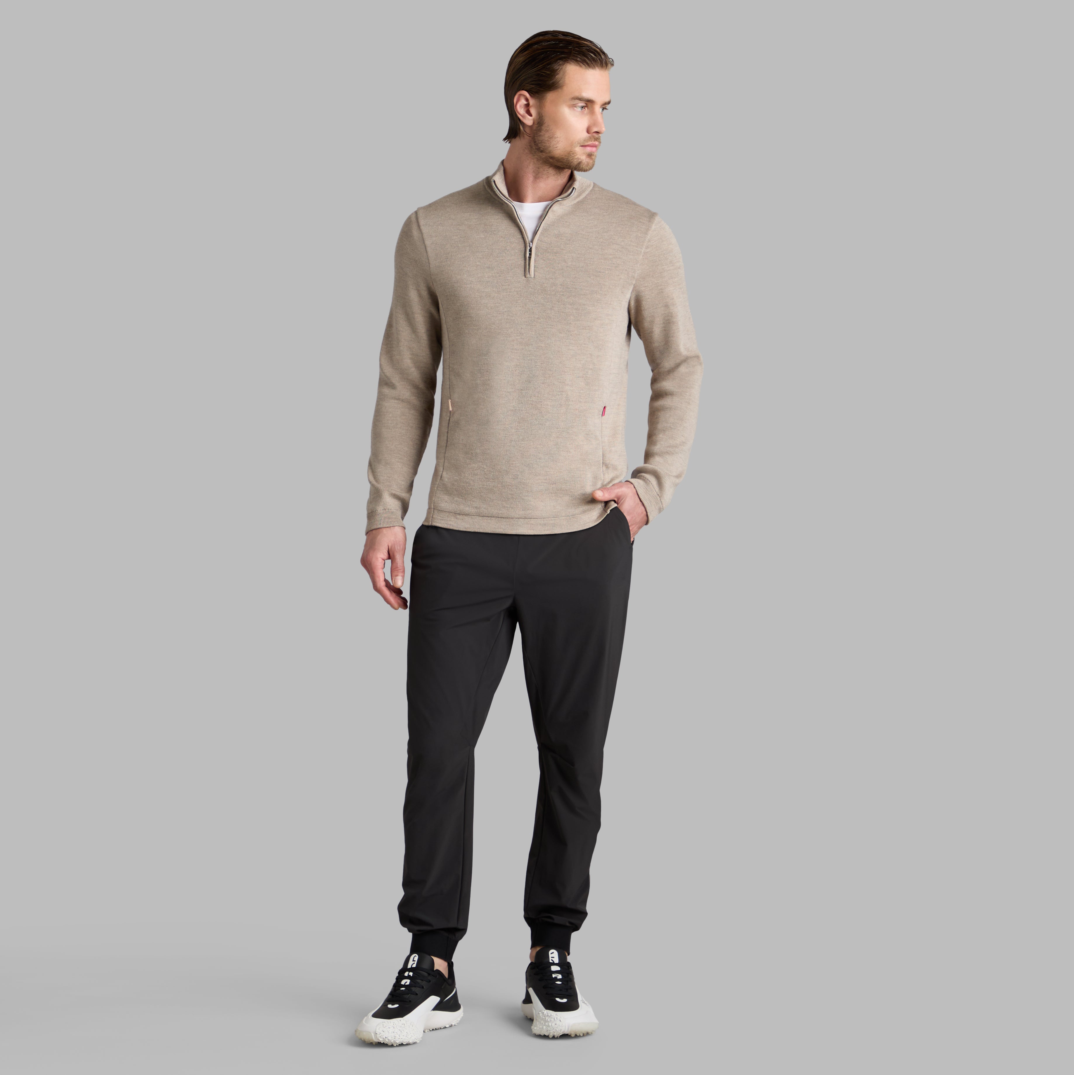 MERINO WOOL WINDBREAKER PULLOVER DUNE