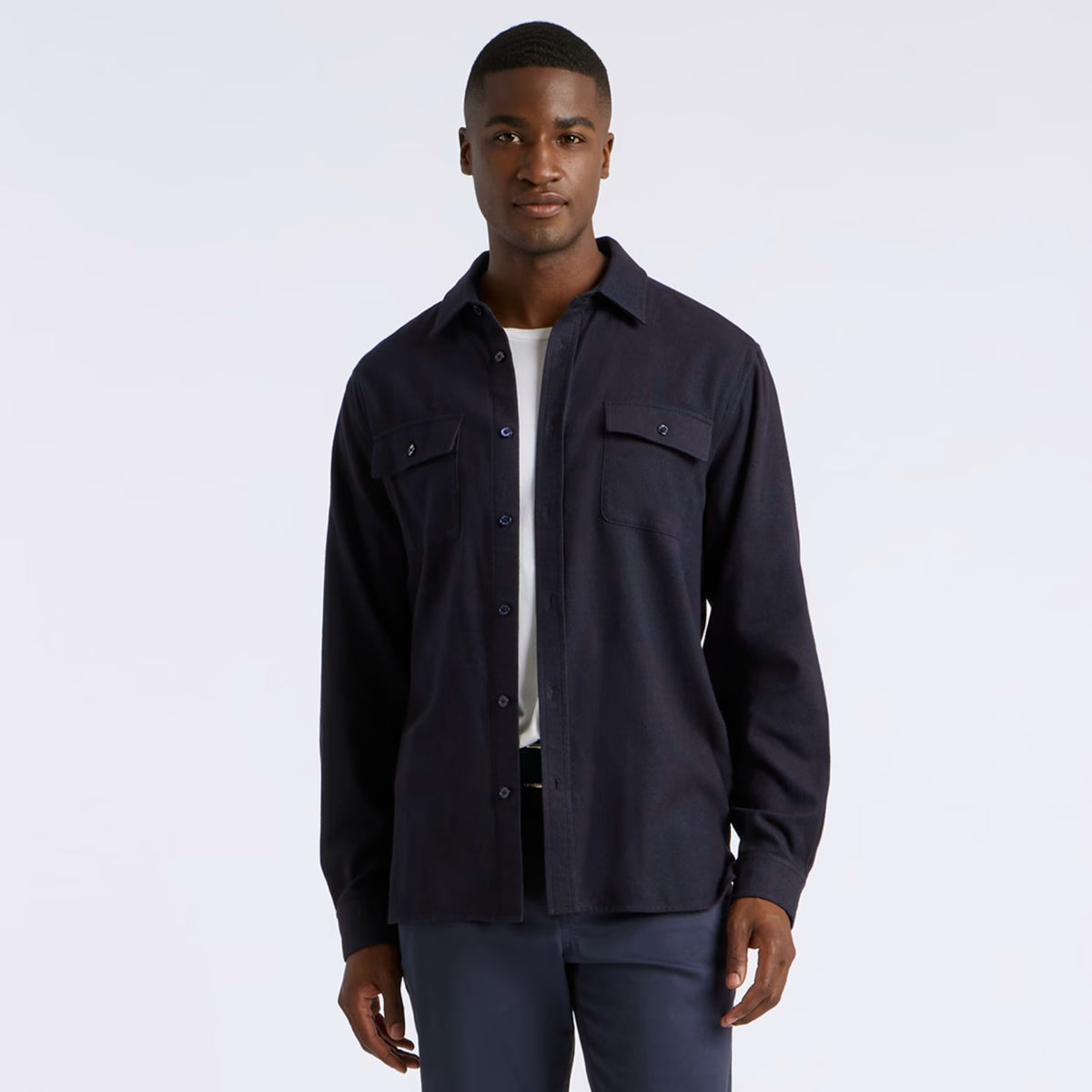 Brushed Flannel Overshirt Twilight