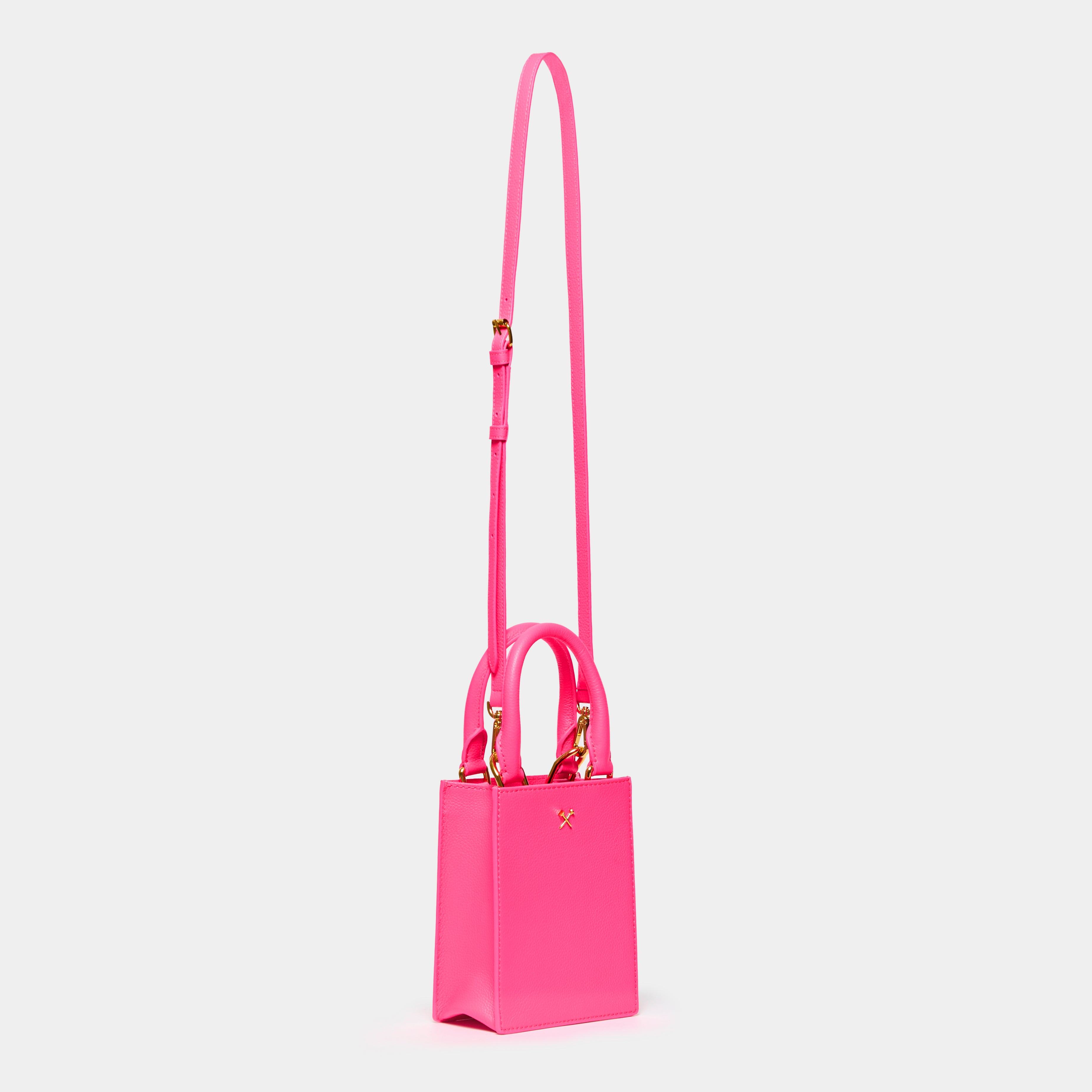 Metal Tees Leather Mini Tote KNOCKOUT PINK