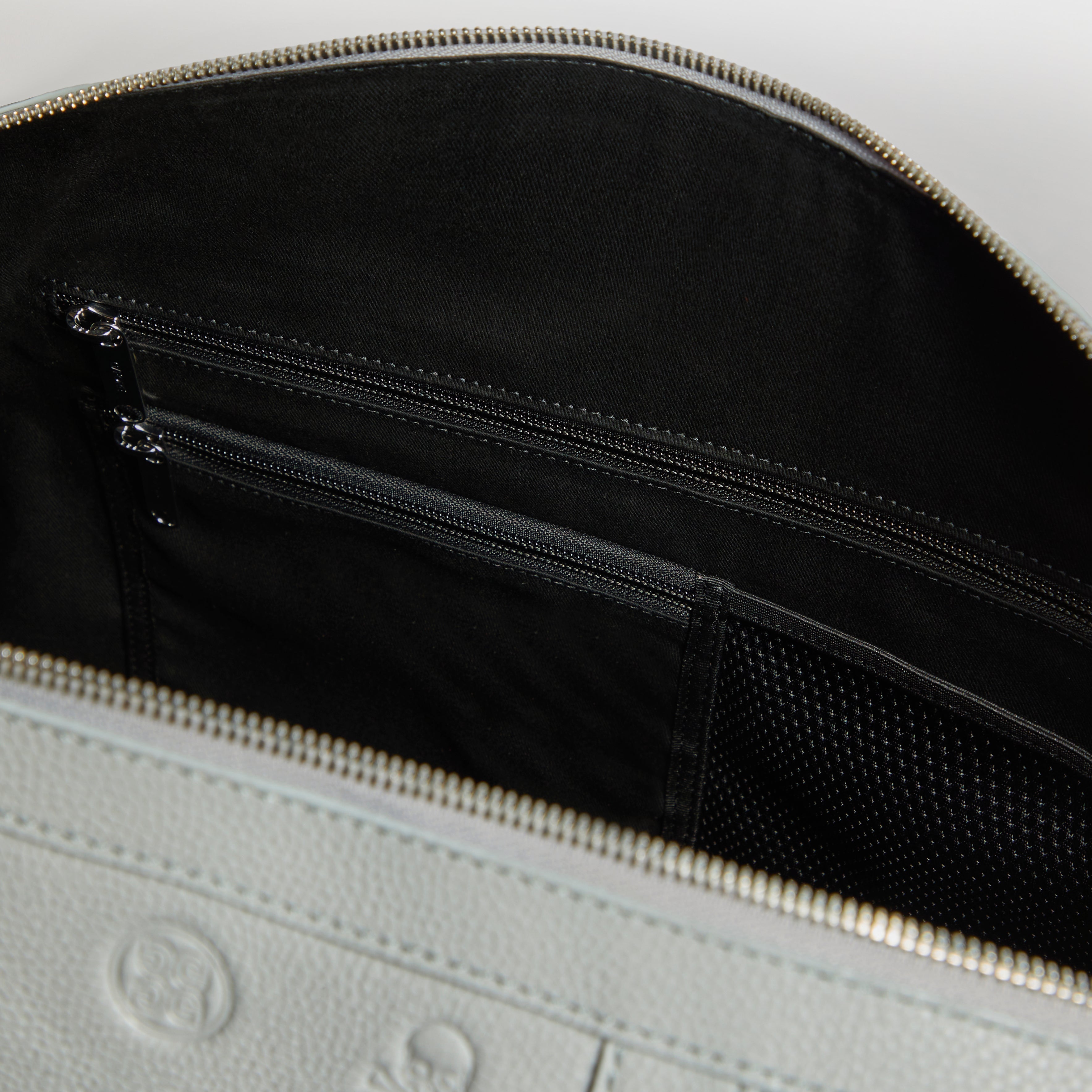 EMBOSSED SKULL & TEES LEATHER WEEKENDER NIMBUS