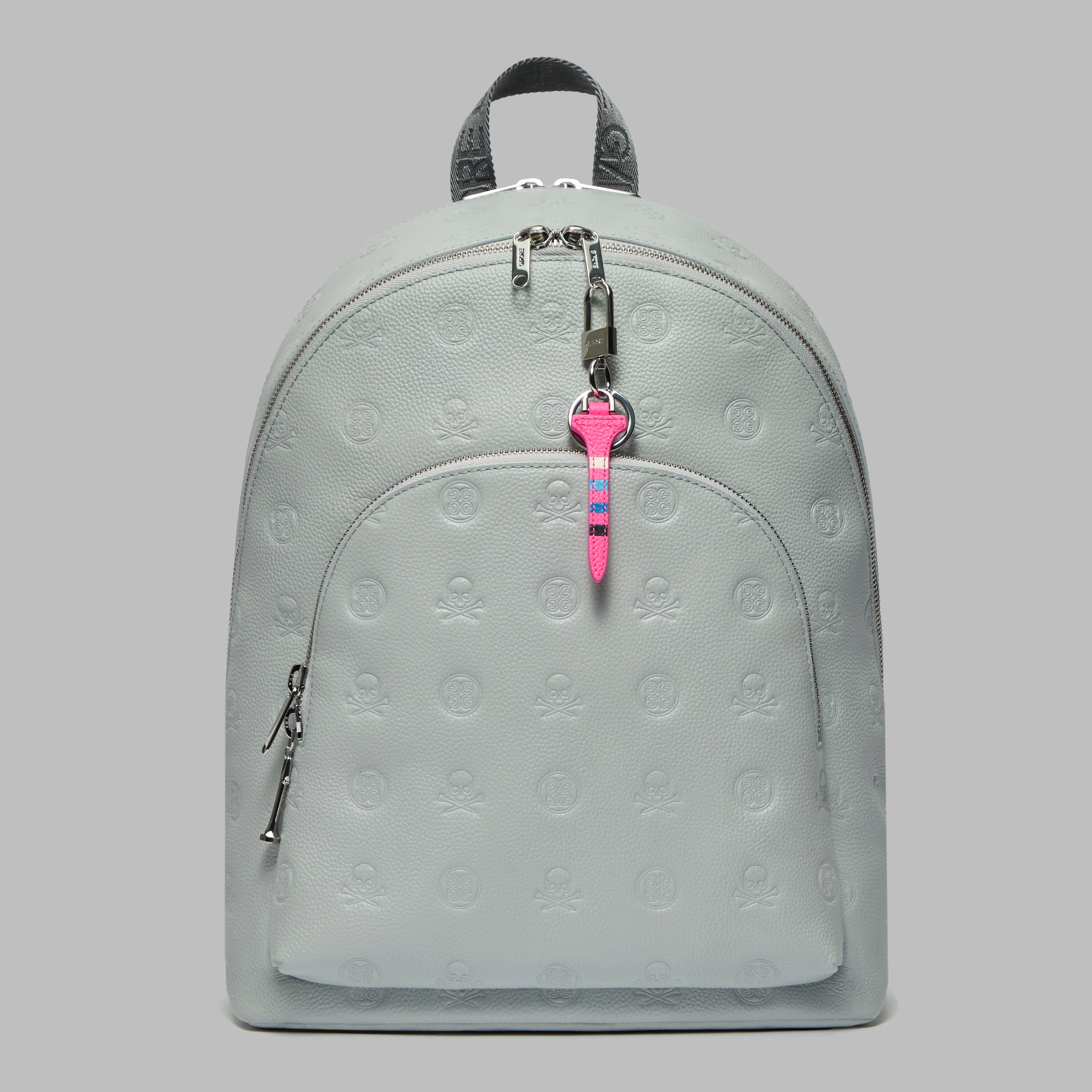 EMBOSSED SKULL & TEES LEATHER BACKPACK NIMBUS