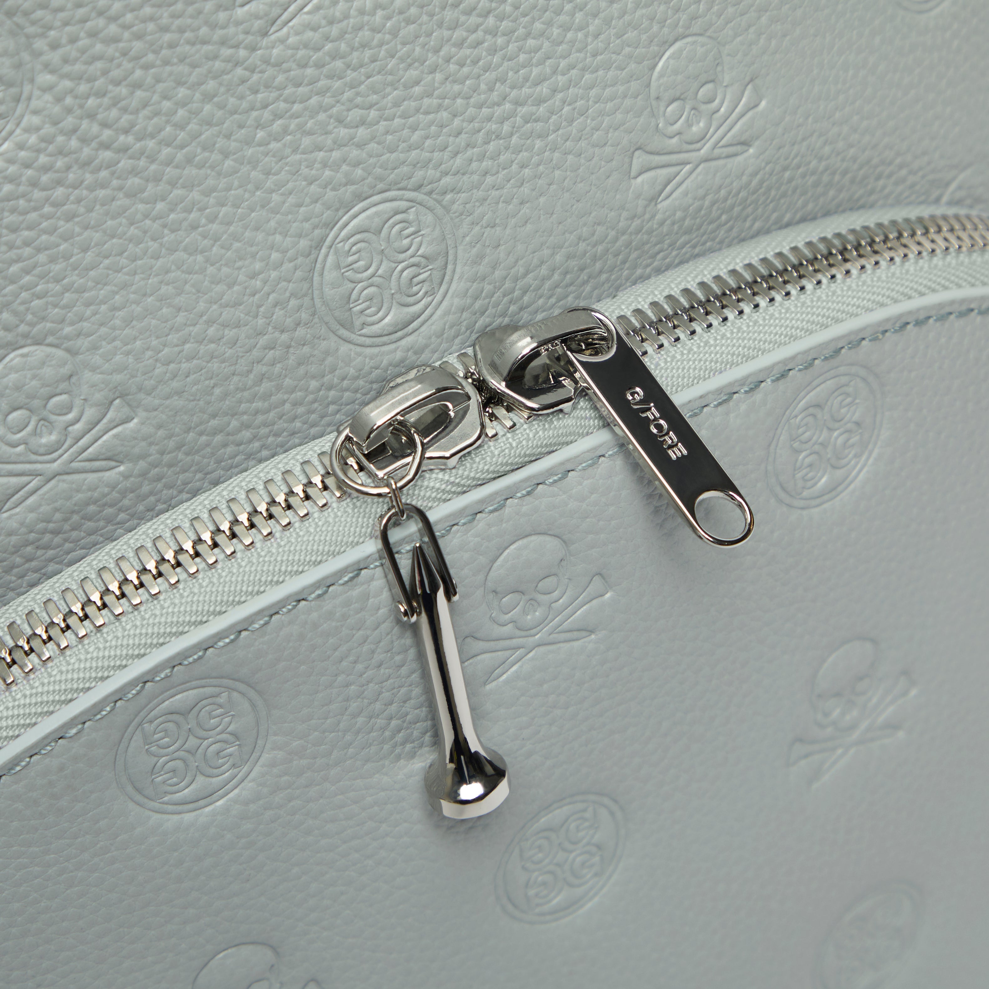 EMBOSSED SKULL & TEES LEATHER BACKPACK NIMBUS