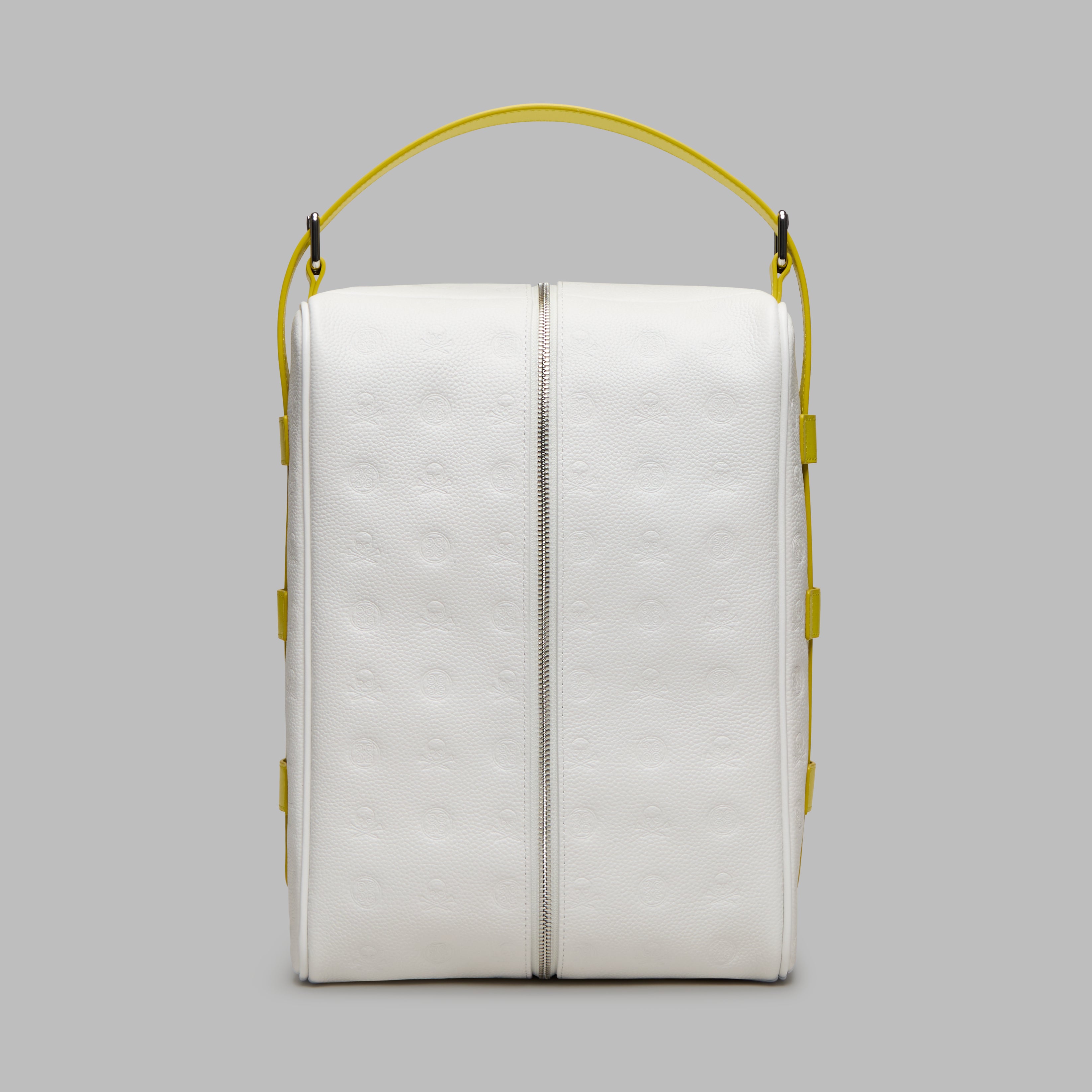 EMBOSSED LEATHER GOLF SHOE BAG SNOW