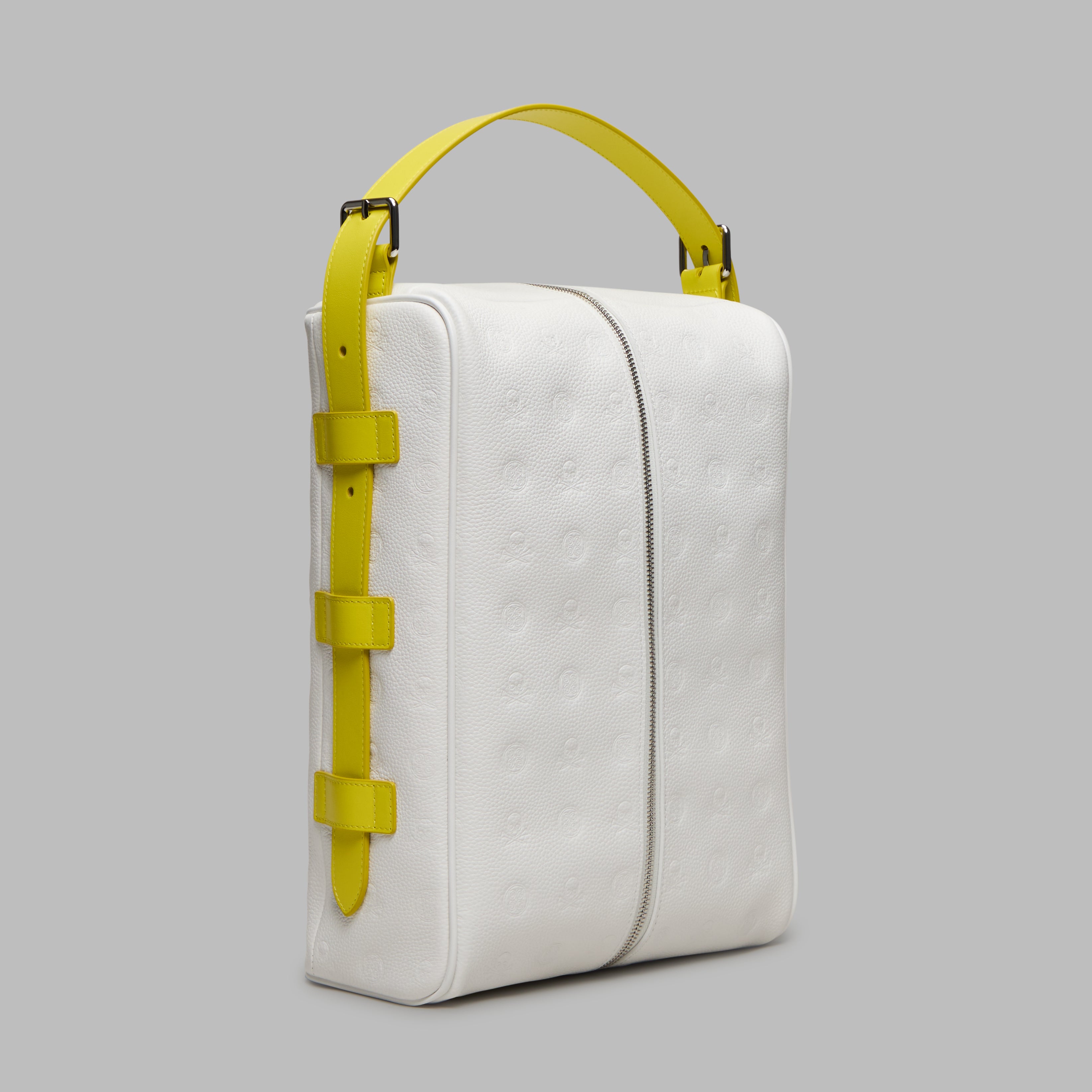 EMBOSSED LEATHER GOLF SHOE BAG SNOW