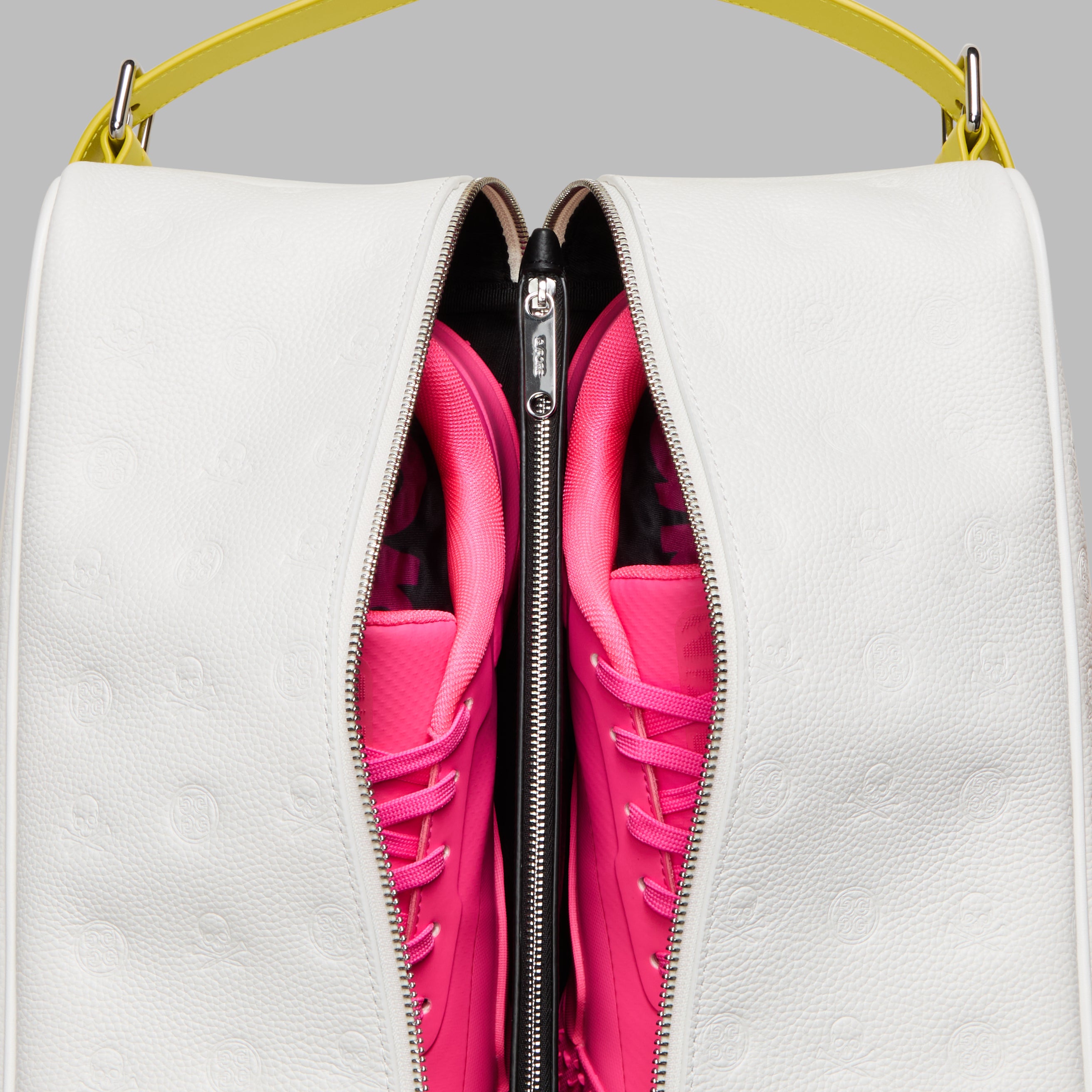 EMBOSSED LEATHER GOLF SHOE BAG SNOW