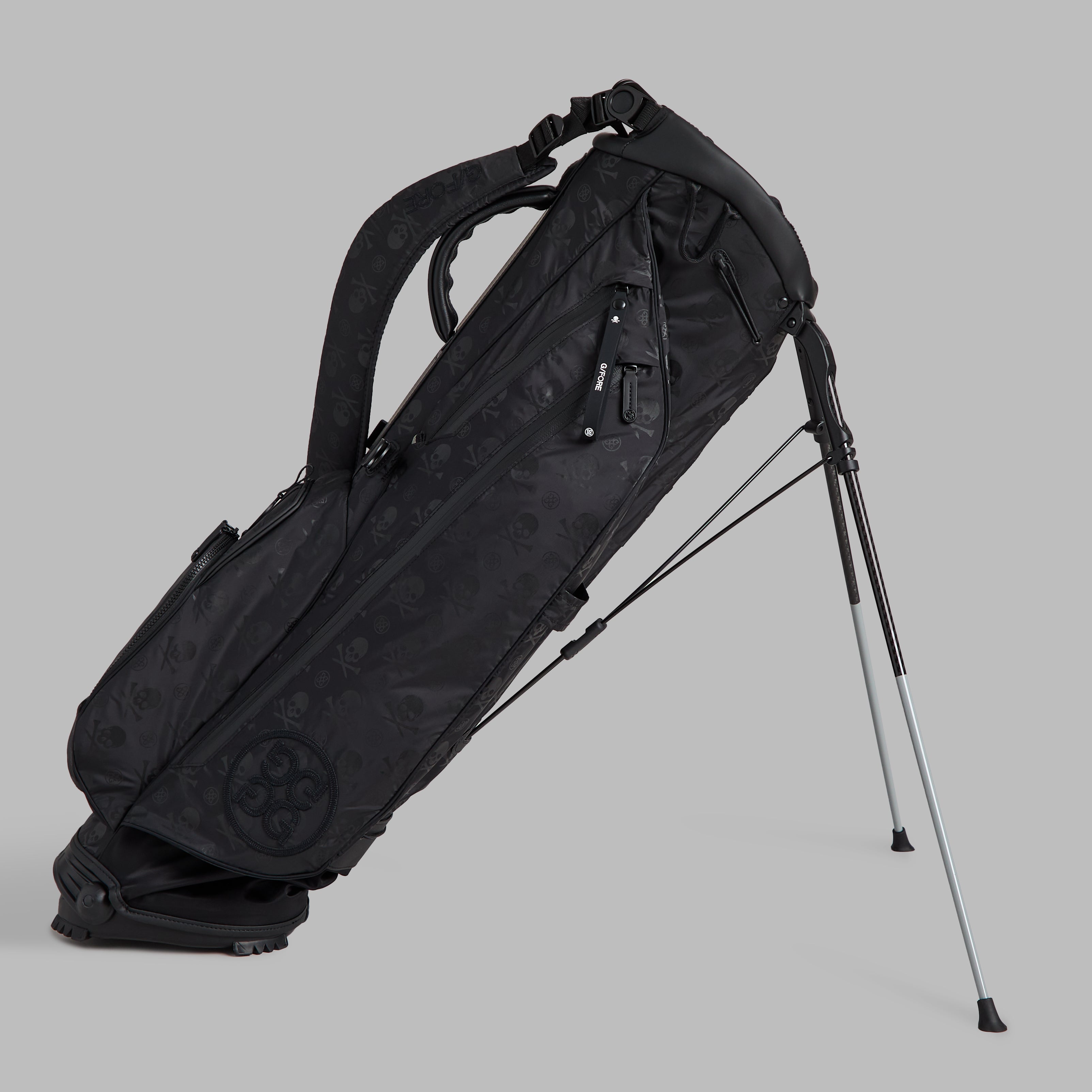 SCRAMBLE SKULL & TEES PARACHUTE CARRY GOLF BAG ONYX