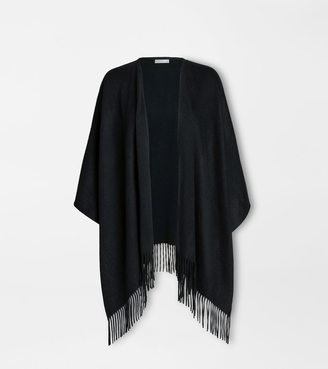 Pure Cashmere Woven Cape Black
