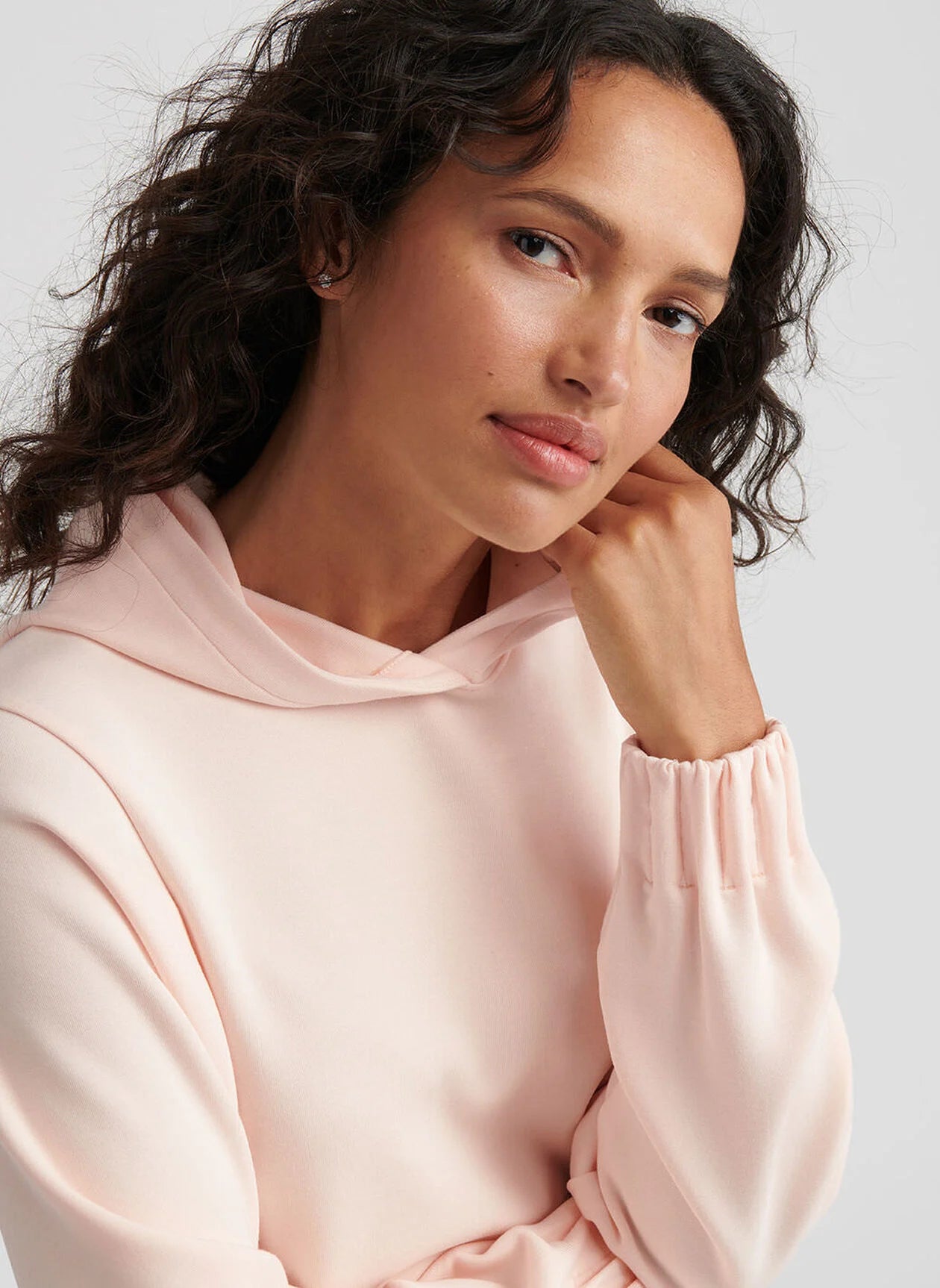 Flora Knit Hoodie ROSEWATER