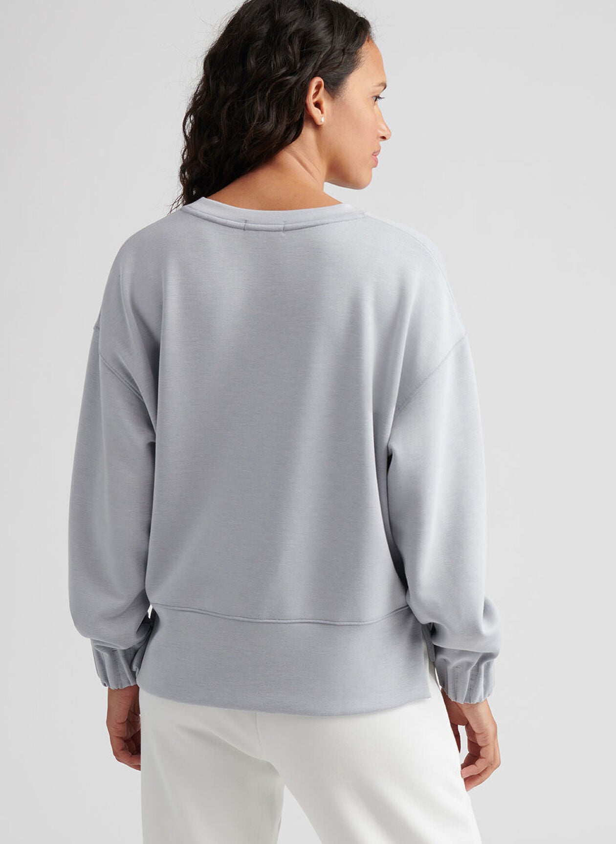 Flora Knit Melange Crewneck LIGHT GREY