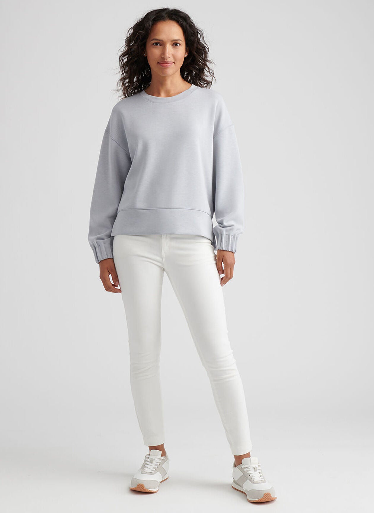 Flora Knit Melange Crewneck LIGHT GREY