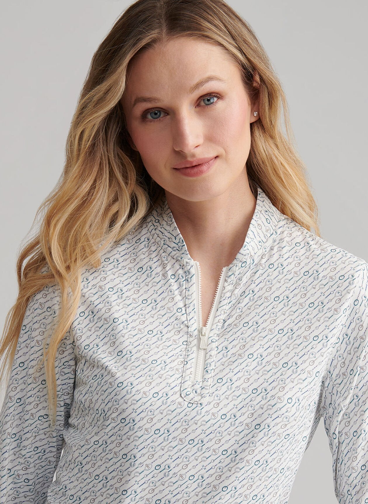 Social Club Lightweight Long-Sleeve Zip Sun Shirt IVORY