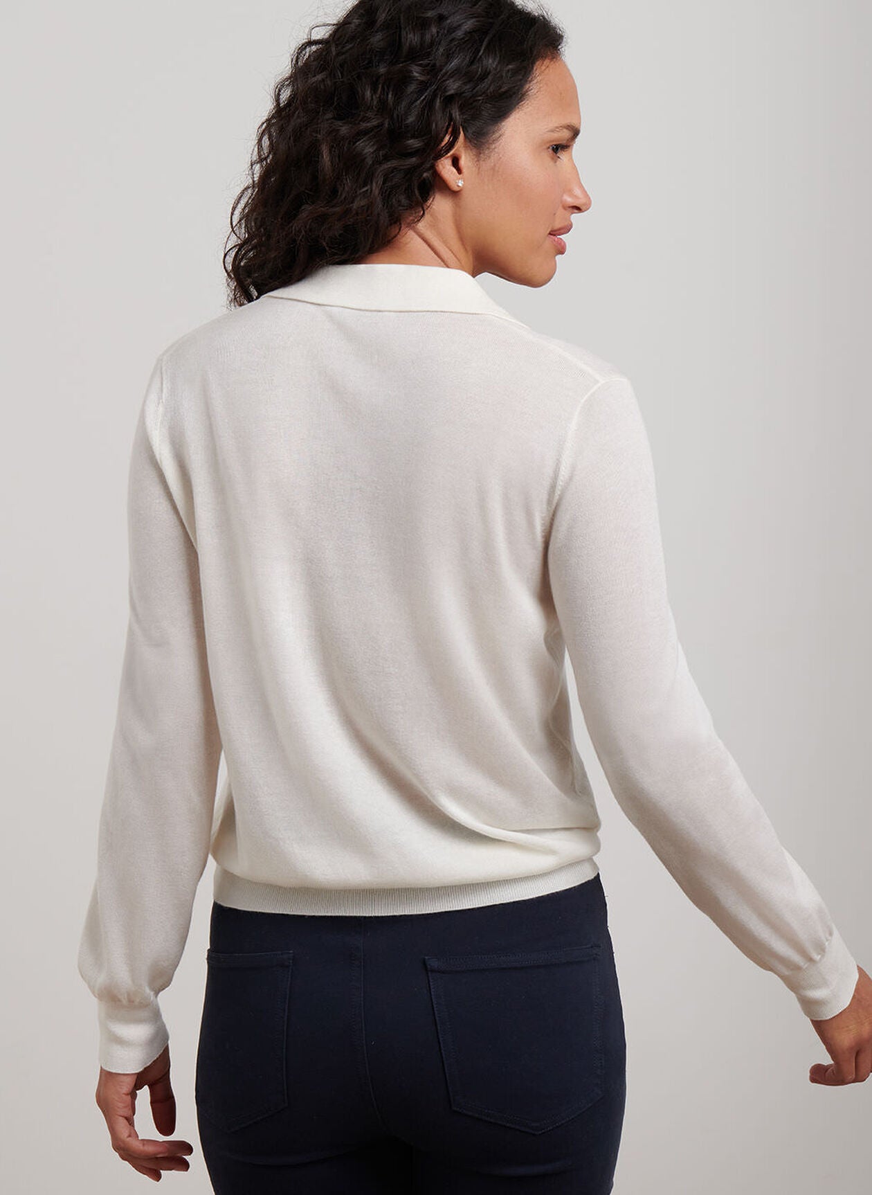 Corinne Collared Sweater IVORY