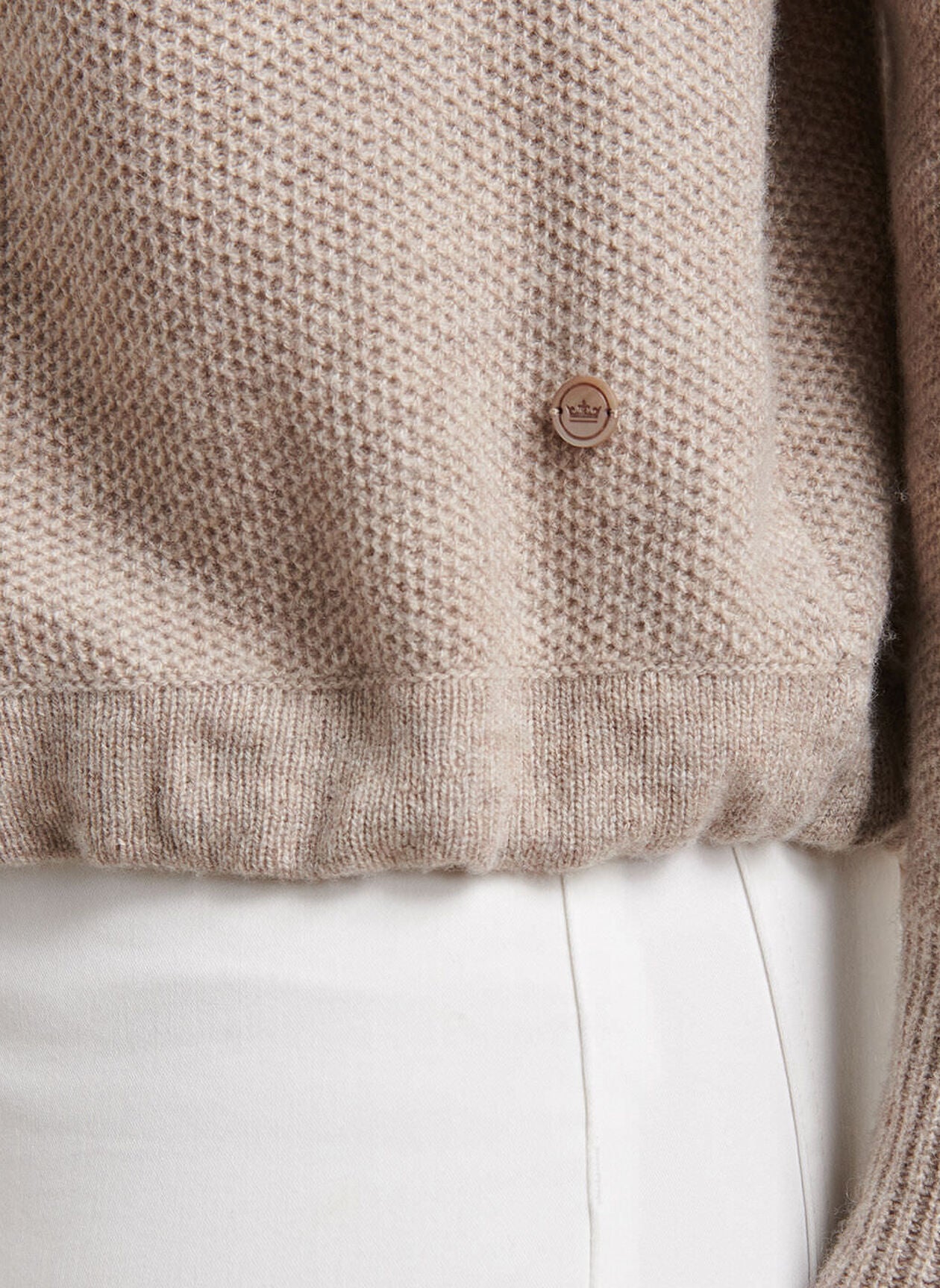 Emory Full-Zip Cardigan Sweater Pebble