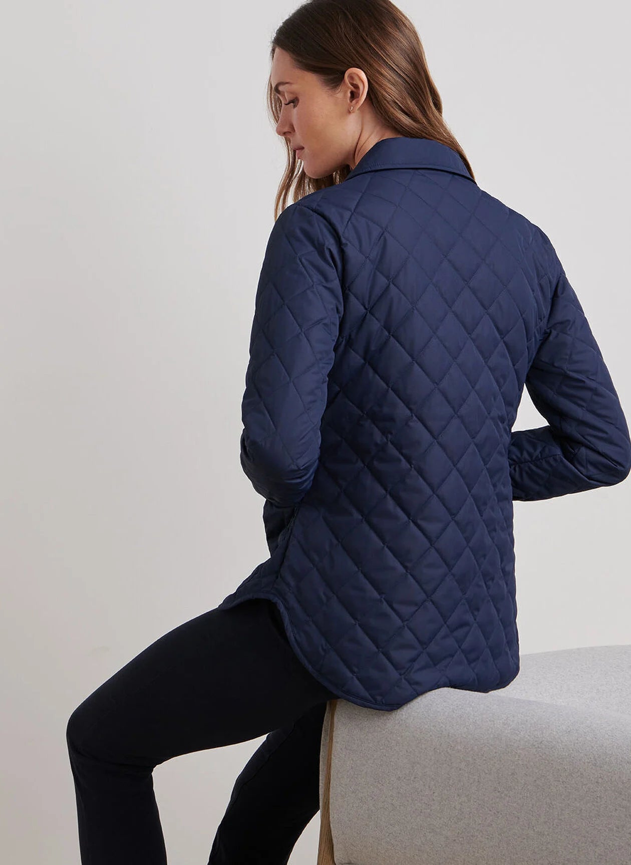 Blythe Diamond Quilted Travel Jacket NAVY