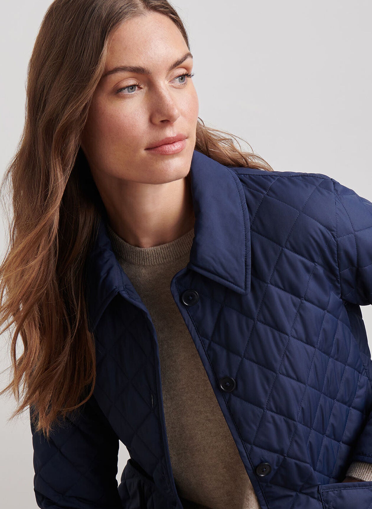 Blythe Diamond Quilted Travel Jacket NAVY