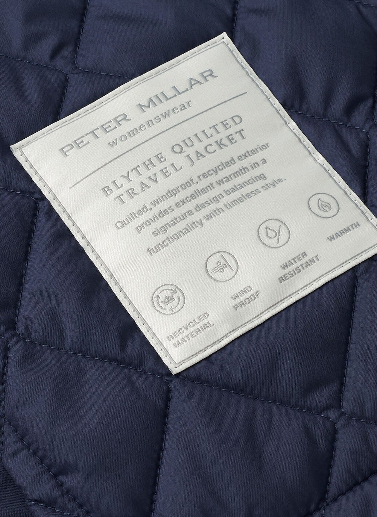 Blythe Diamond Quilted Travel Jacket NAVY