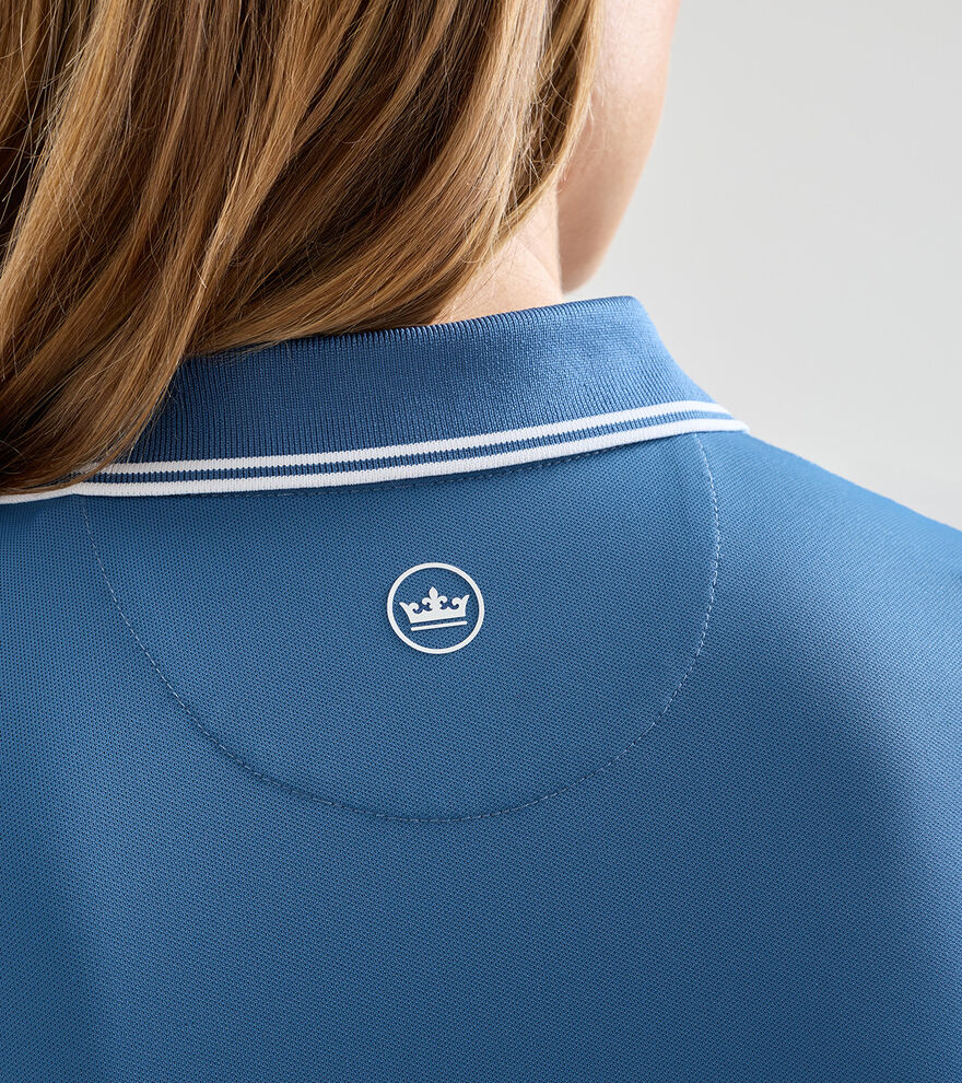 Canterbury Tipped Sport Mesh Sleeveless Polo Windsor Blue/White