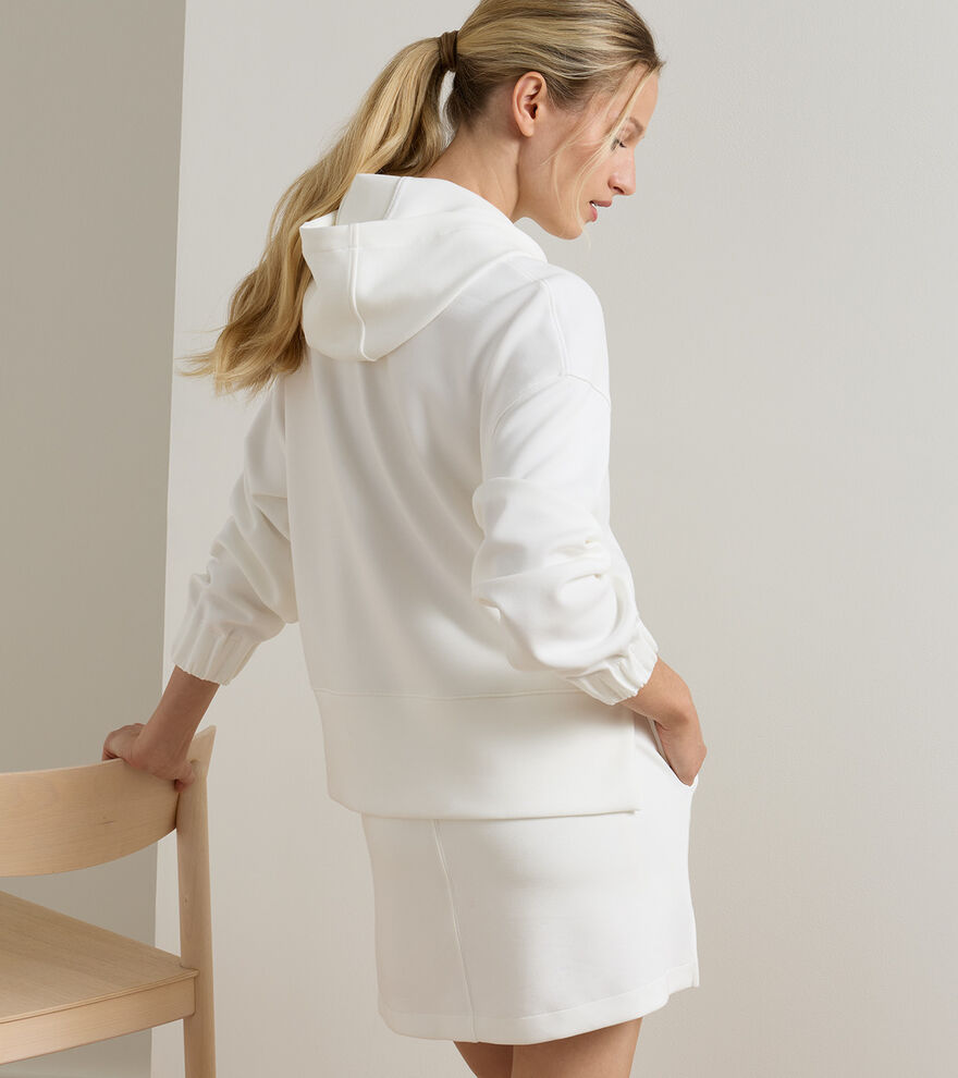 Flora Knit Hoodie Soft White